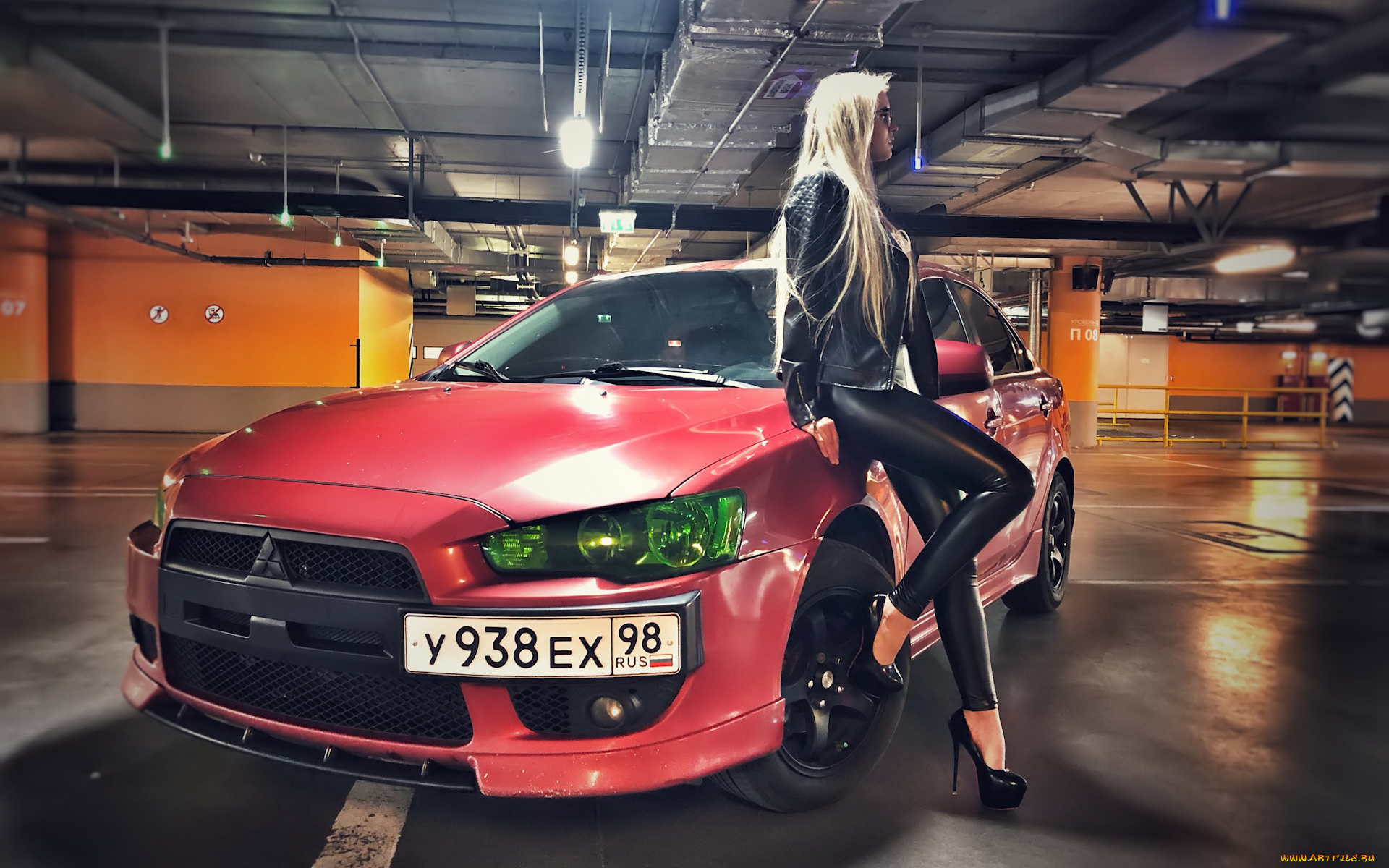 автомобили, -авто, с, девушками, mitsubishi, lancer