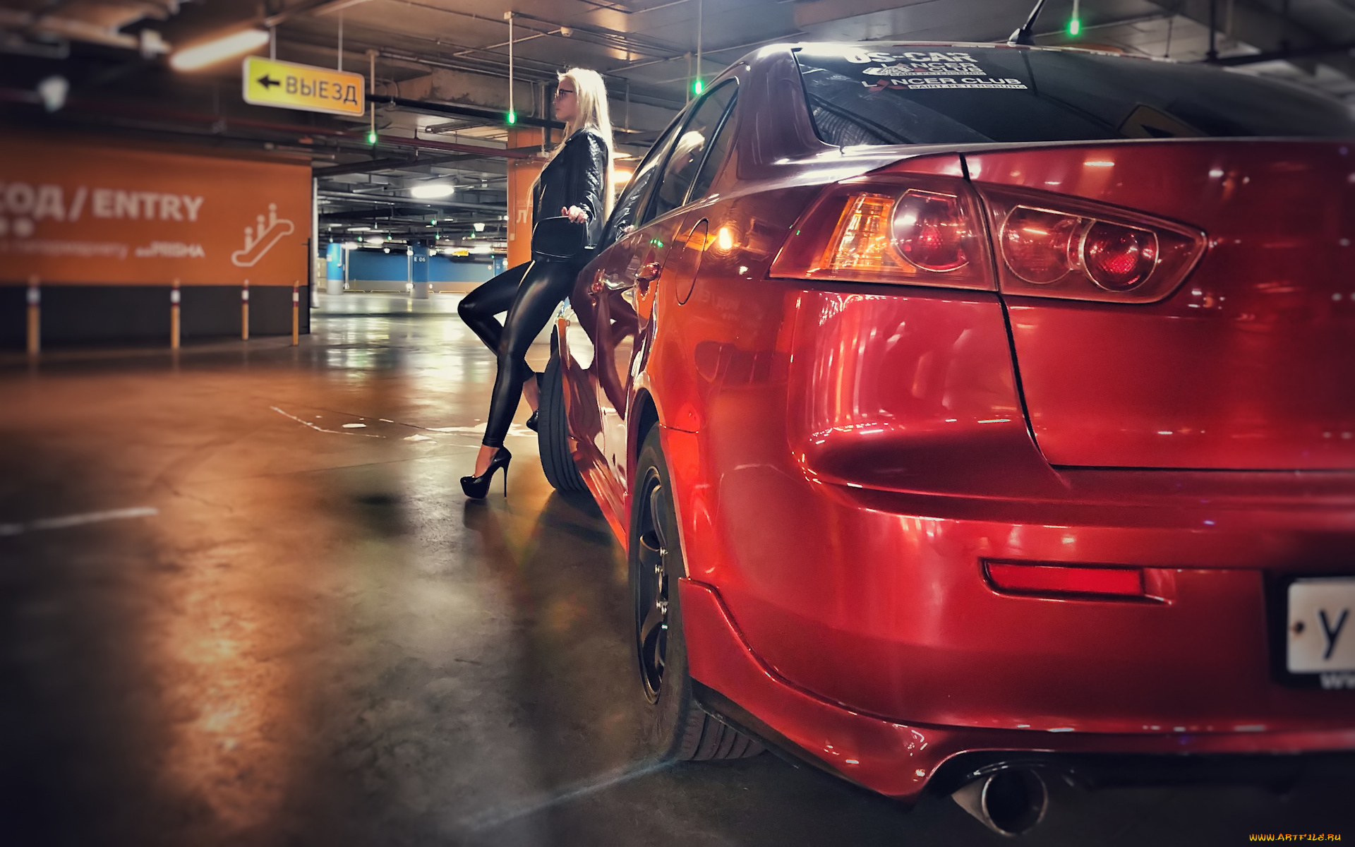 автомобили, -авто, с, девушками, mitsubishi, lancer