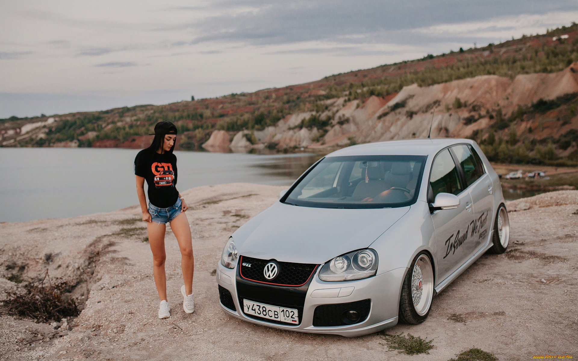 автомобили, -авто, с, девушками, volkswagen, golf