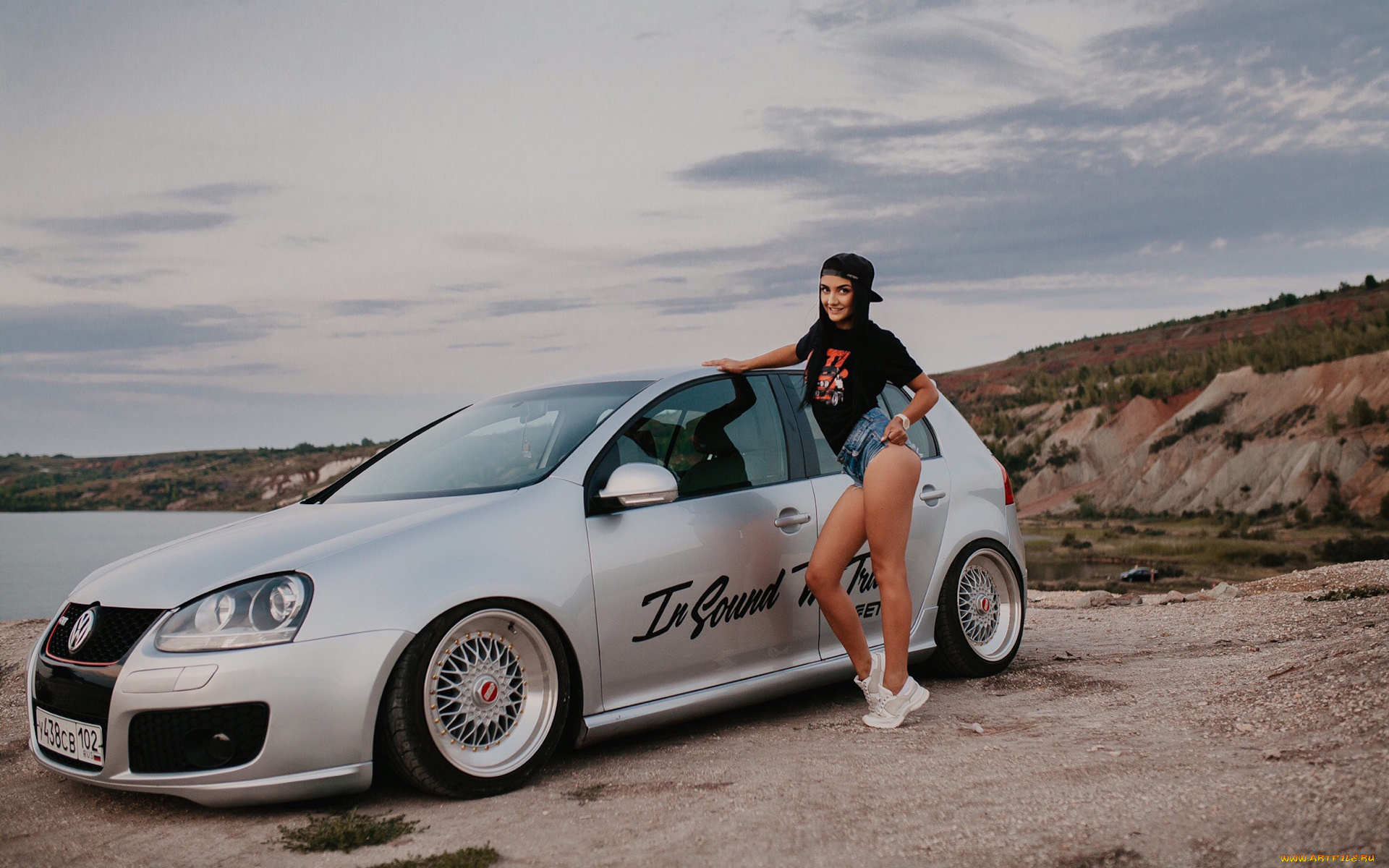 автомобили, -авто, с, девушками, volkswagen, golf