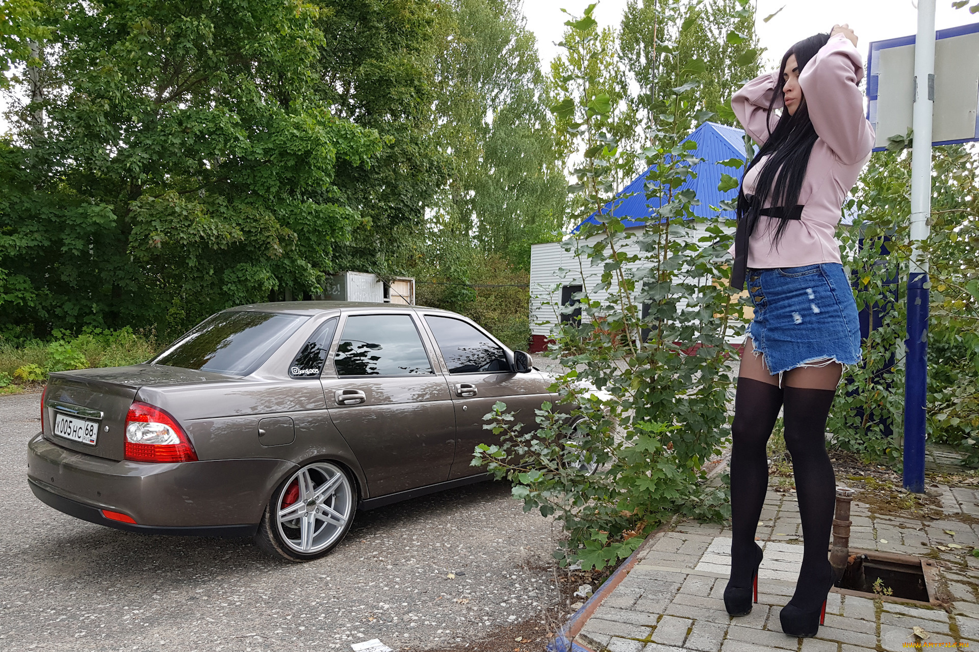 автомобили, -авто, с, девушками, lada, priora