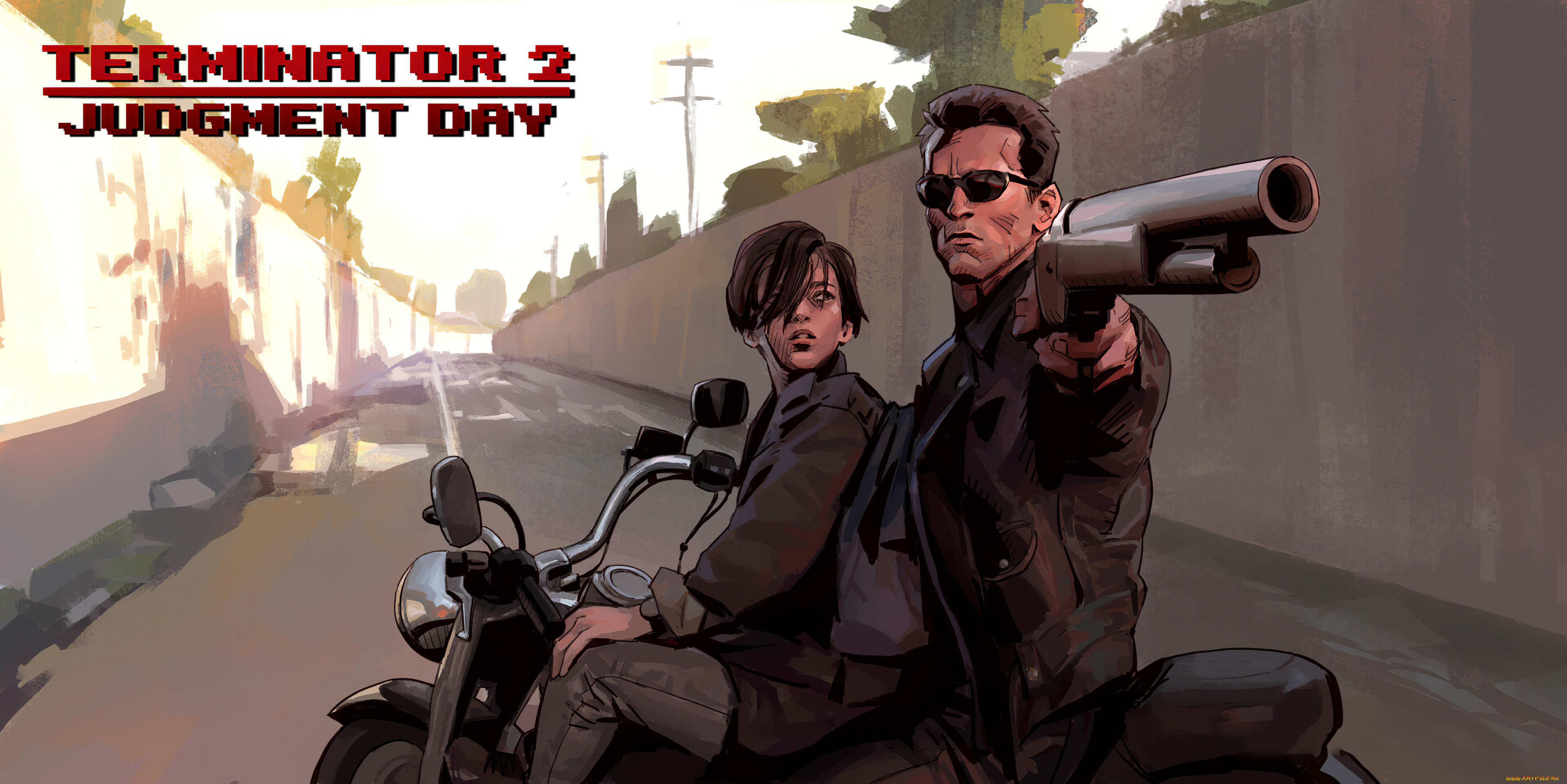 рисованное, кино, , мультфильмы, terminator, 2, judgment, day