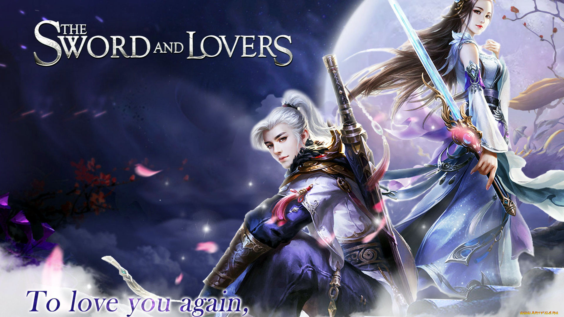 видео, игры, ---другое, девушка, парень, оружие, лепестки