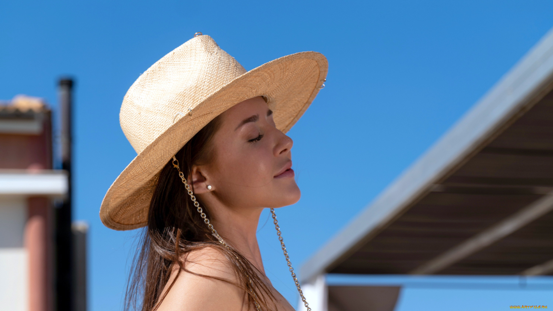 девушки, -, брюнетки, , шатенки, шатенка, шляпа, закрытые, глаза