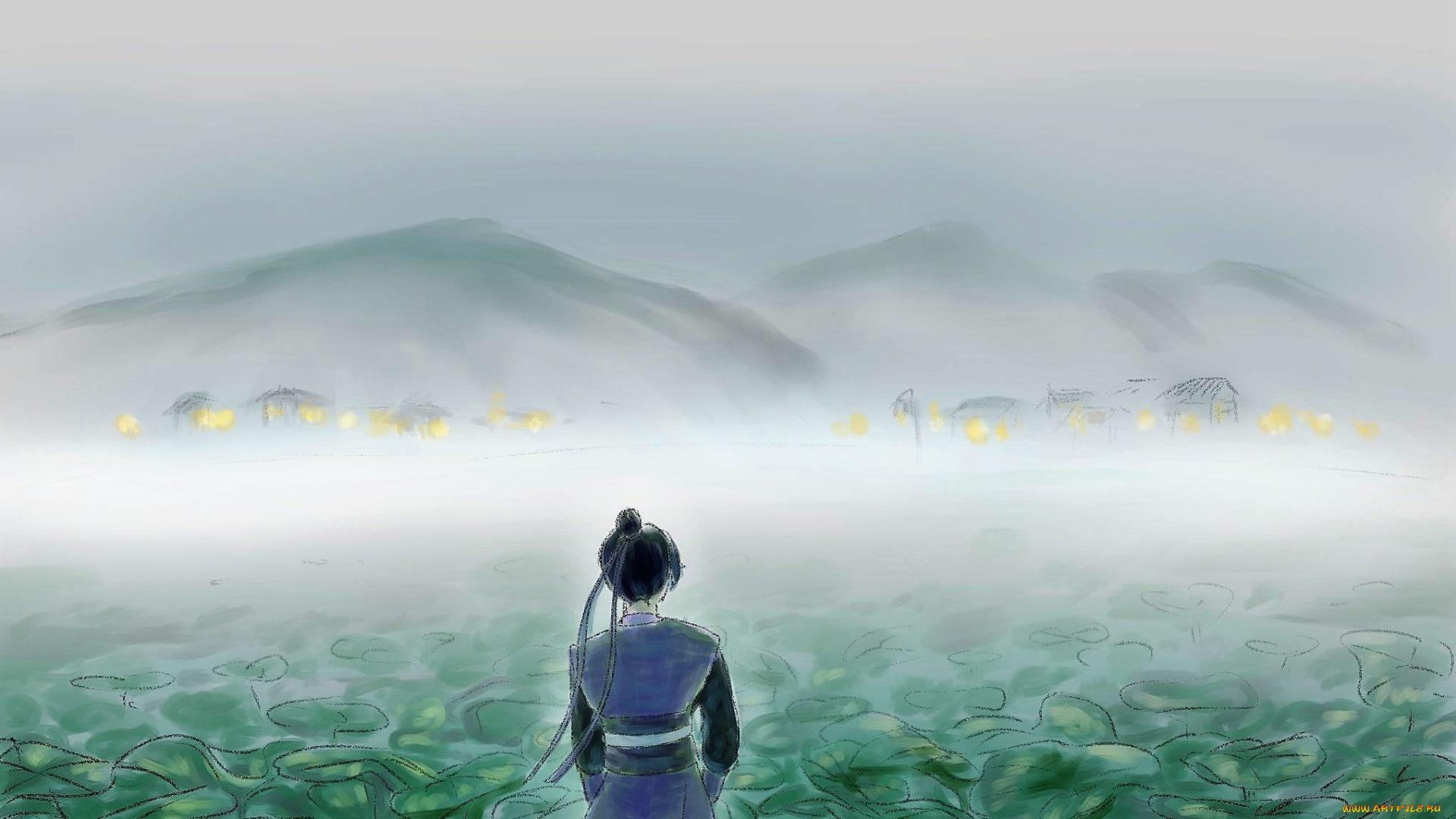 аниме, mo, dao, zu, shi, цзян, чэн, лотосы, горы