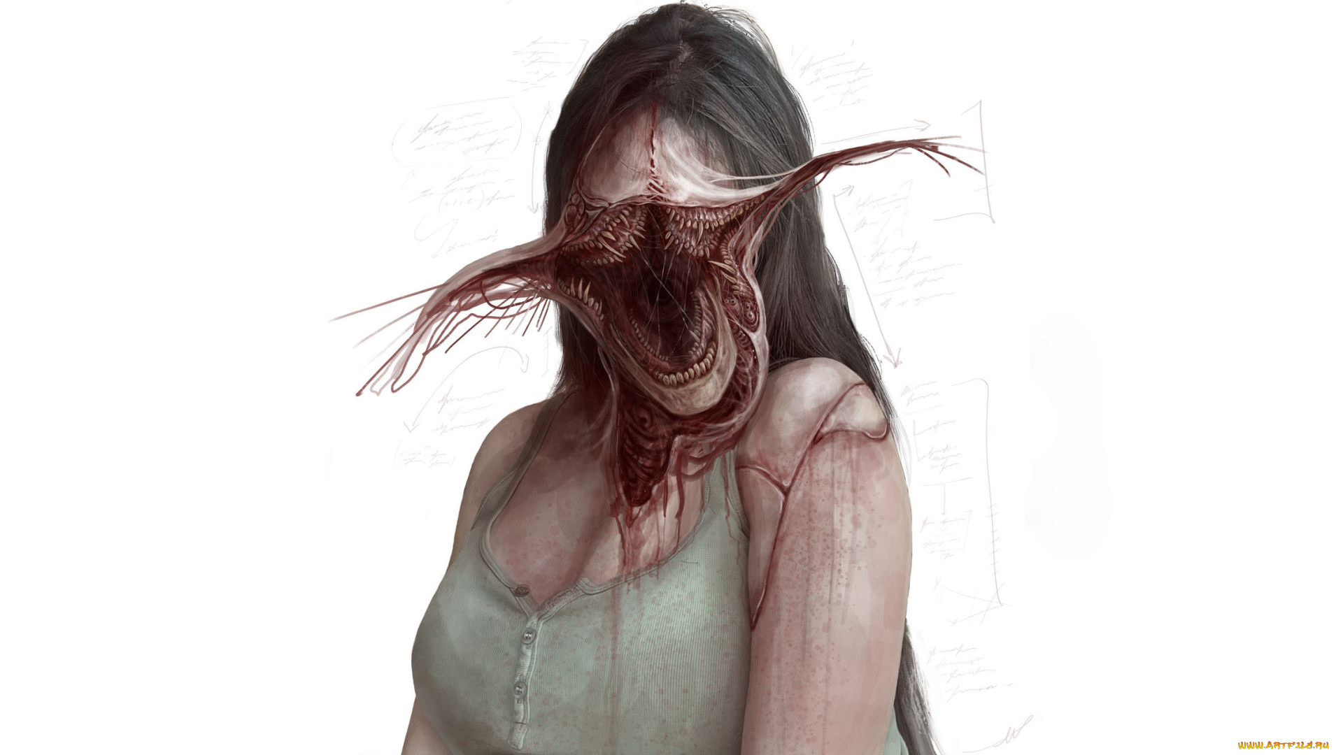 фэнтези, демоны, ужас, клыки, пасть