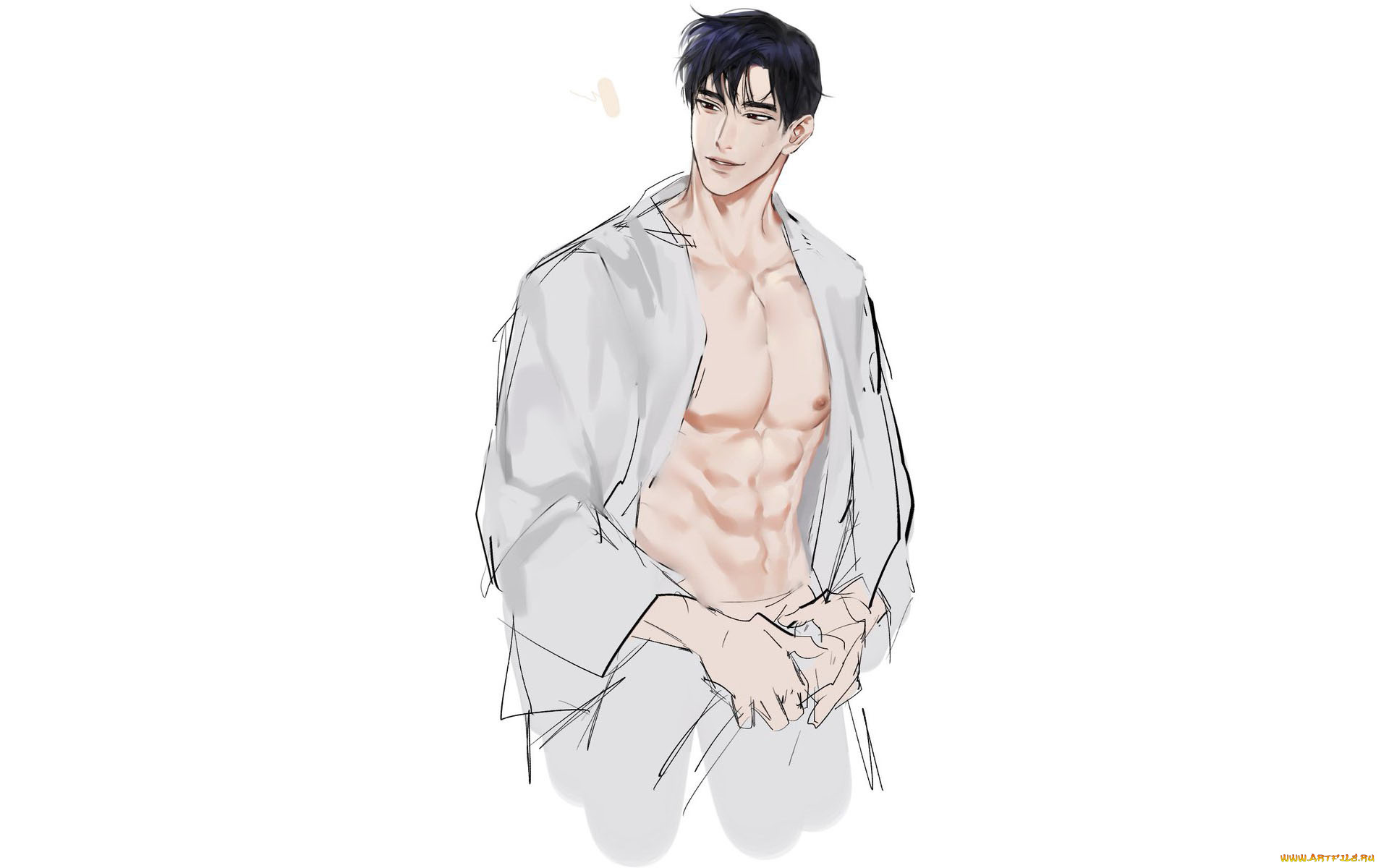 аниме, unknown, , другое, , парень, рубашка