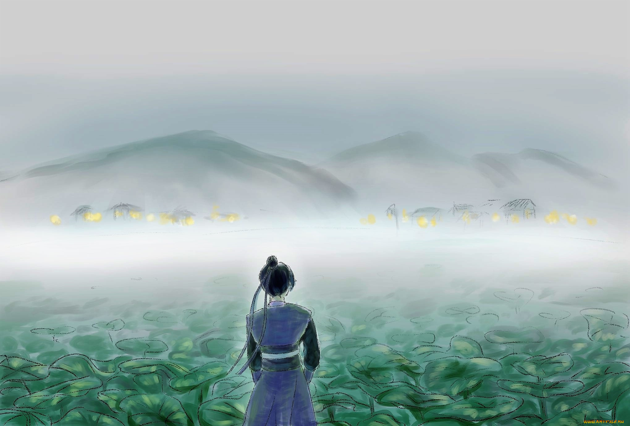 аниме, mo, dao, zu, shi, цзян, чэн, лотосы, горы