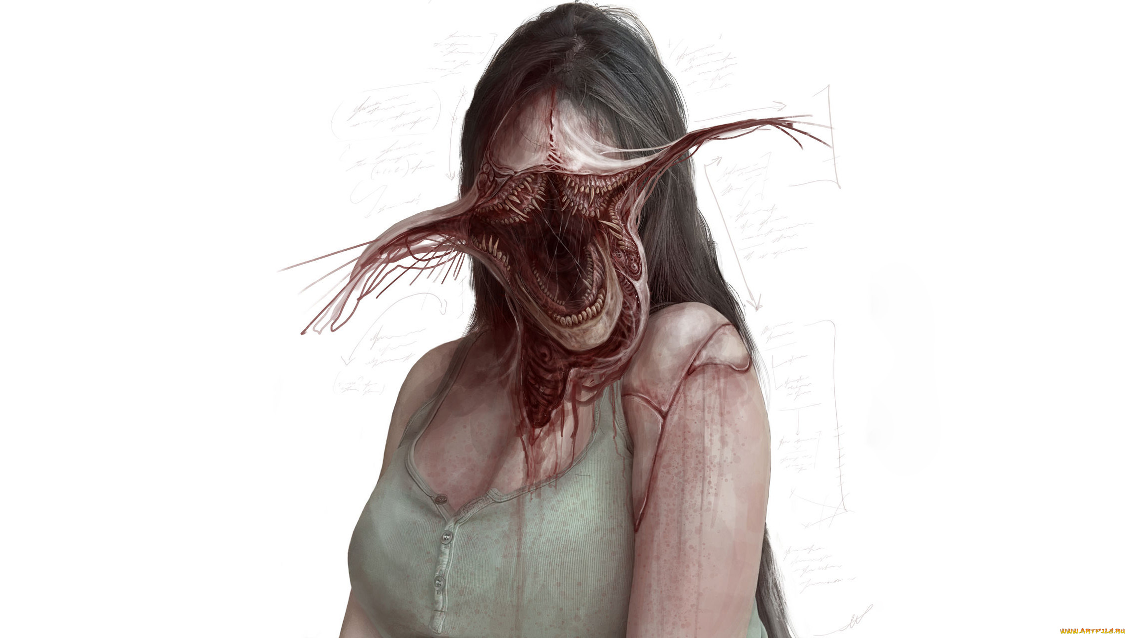 фэнтези, демоны, ужас, клыки, пасть