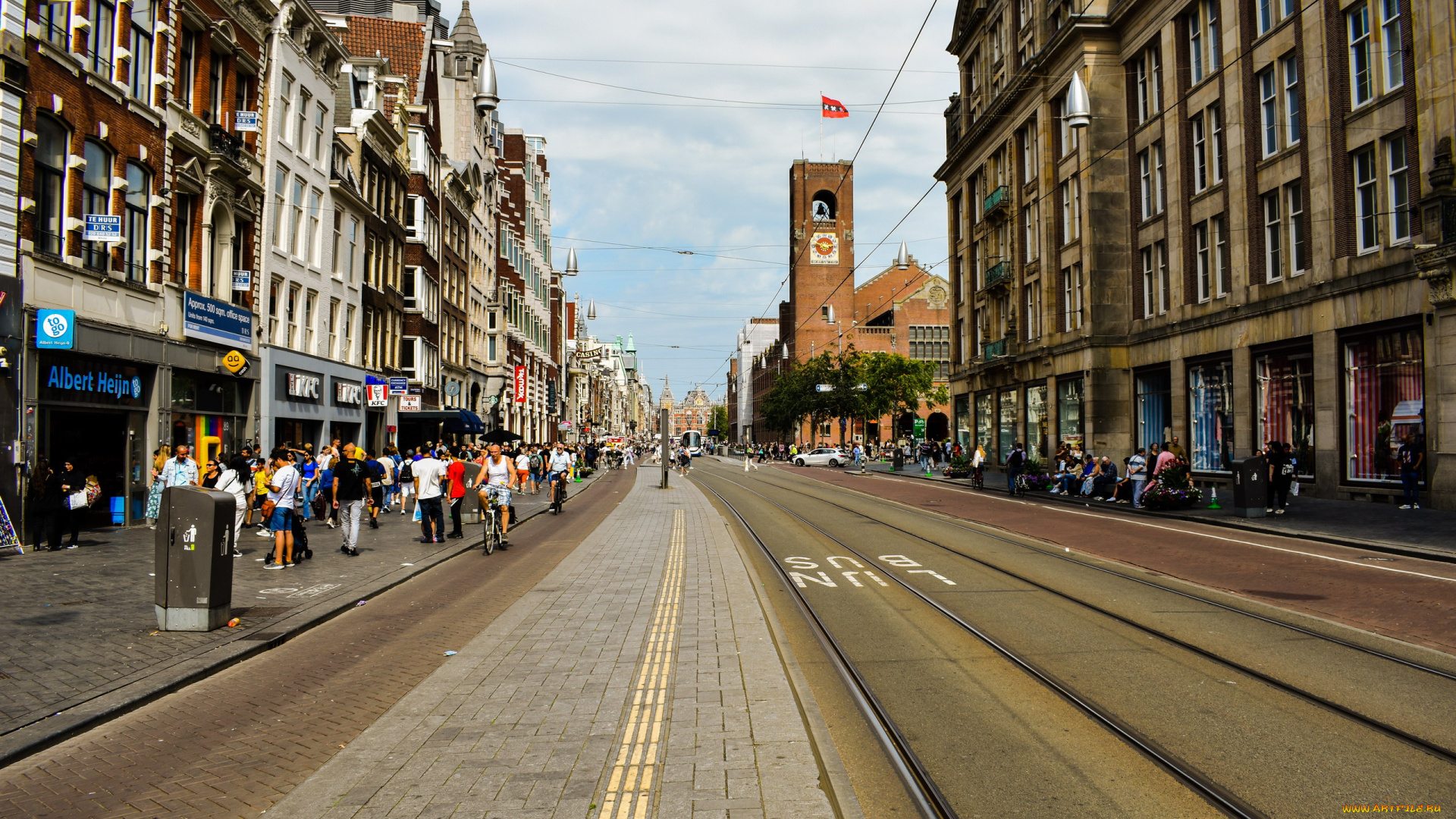 города, амстердам, , нидерланды, улица, дома