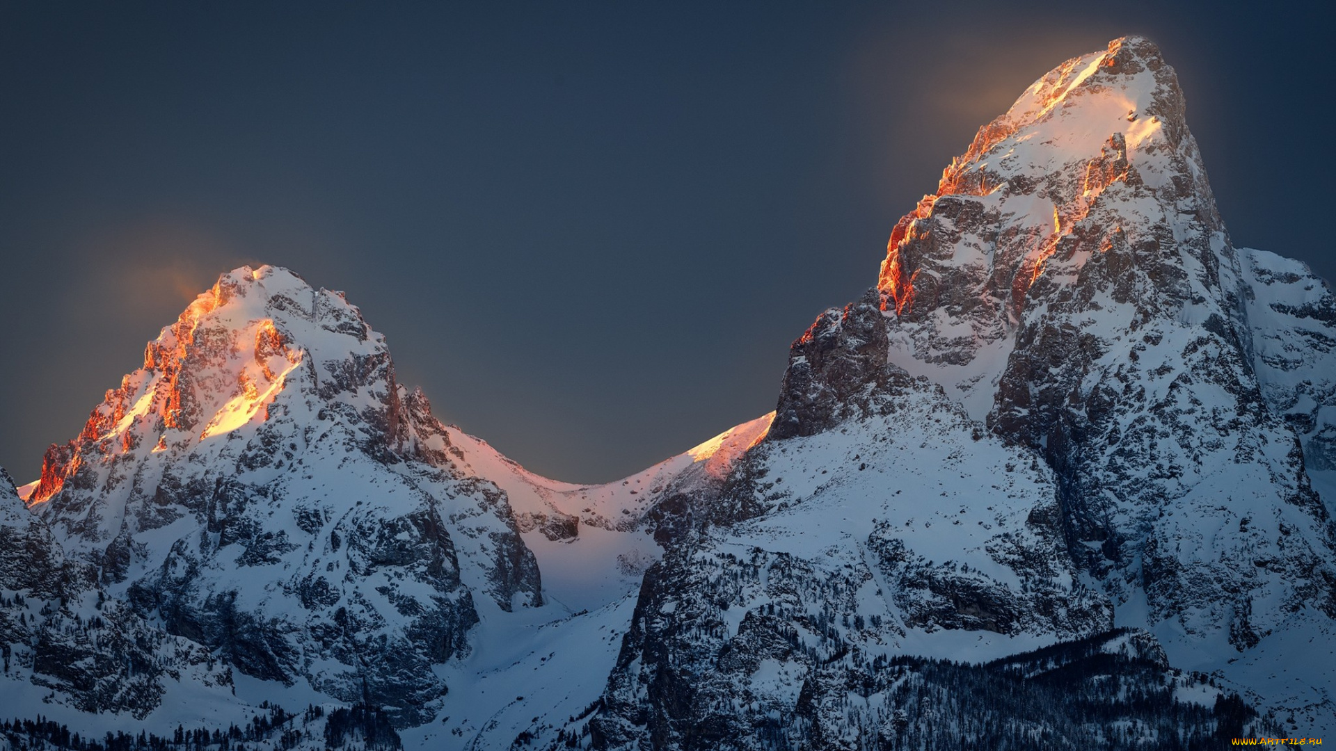 национальный, парк, grand, teton, природа, горы, пейзаж, закат, снежная, вершина, лес, национальный, парк, гранд, титон, вайоминг, солнечный, свет, сша