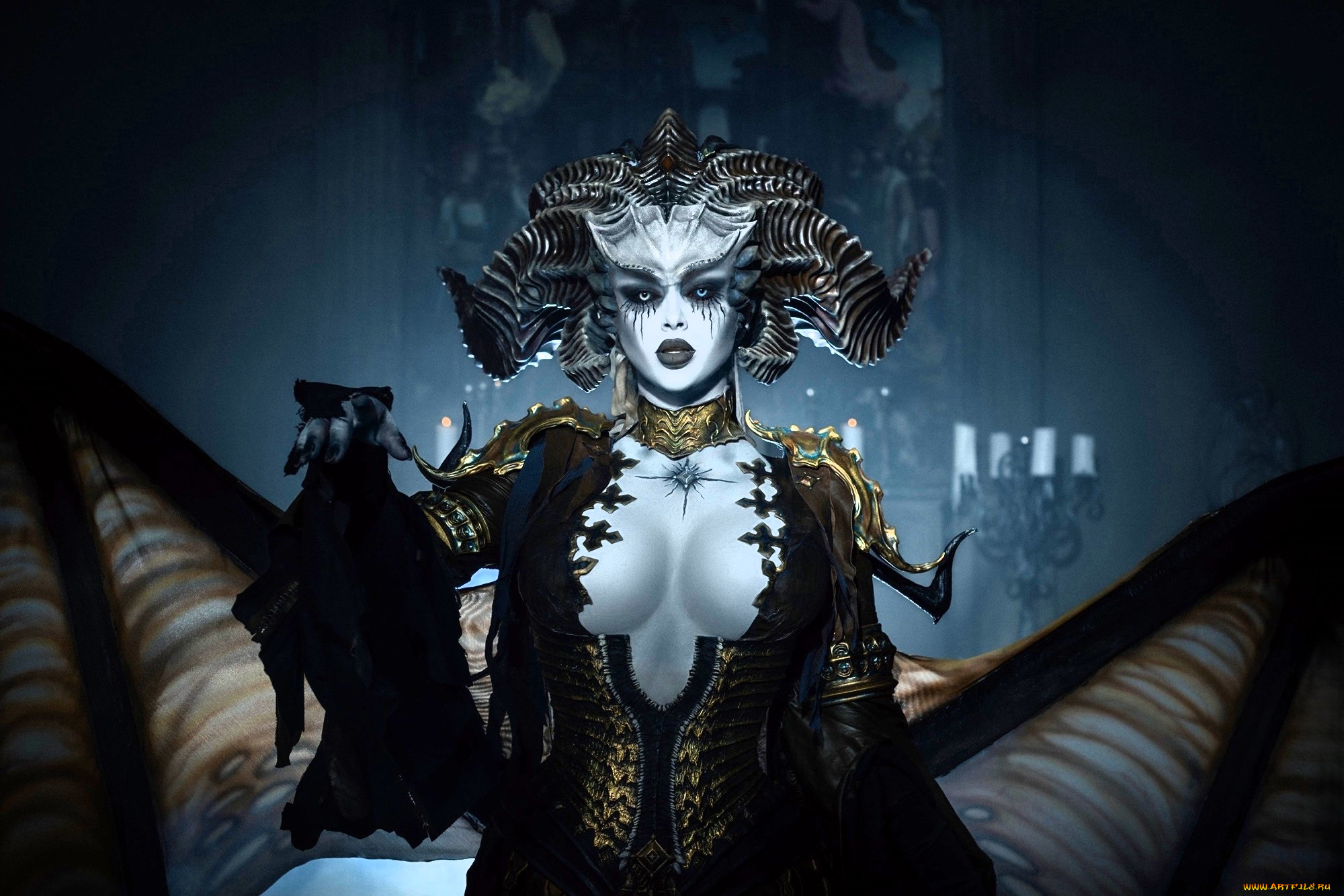 девушки, мария, давыдова, , lady, melamory, образ, костюм, косплей, наряд, рога, крылья