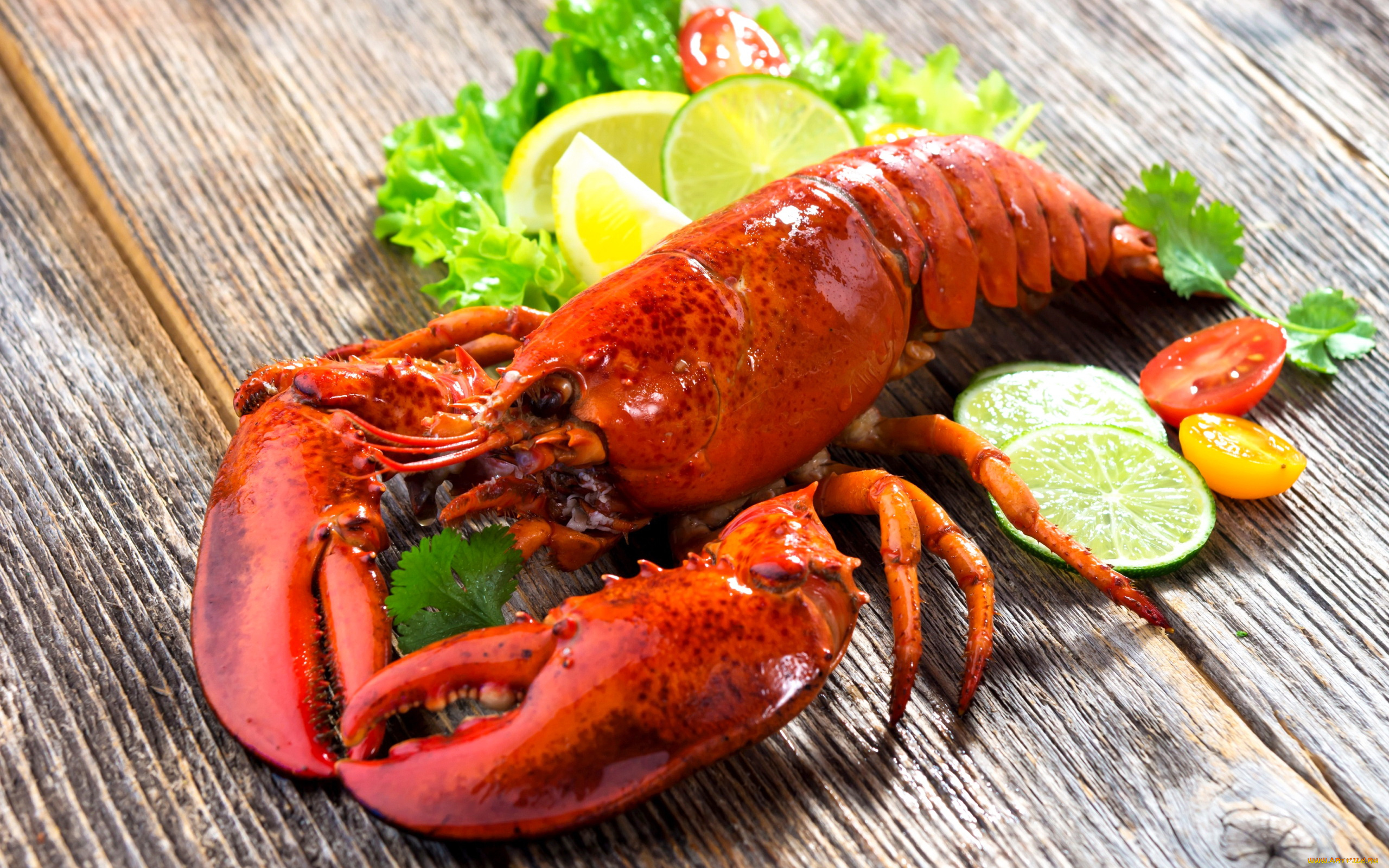 еда, рыбные, блюда, , с, морепродуктами, лайм, лимон, рак, помидоры