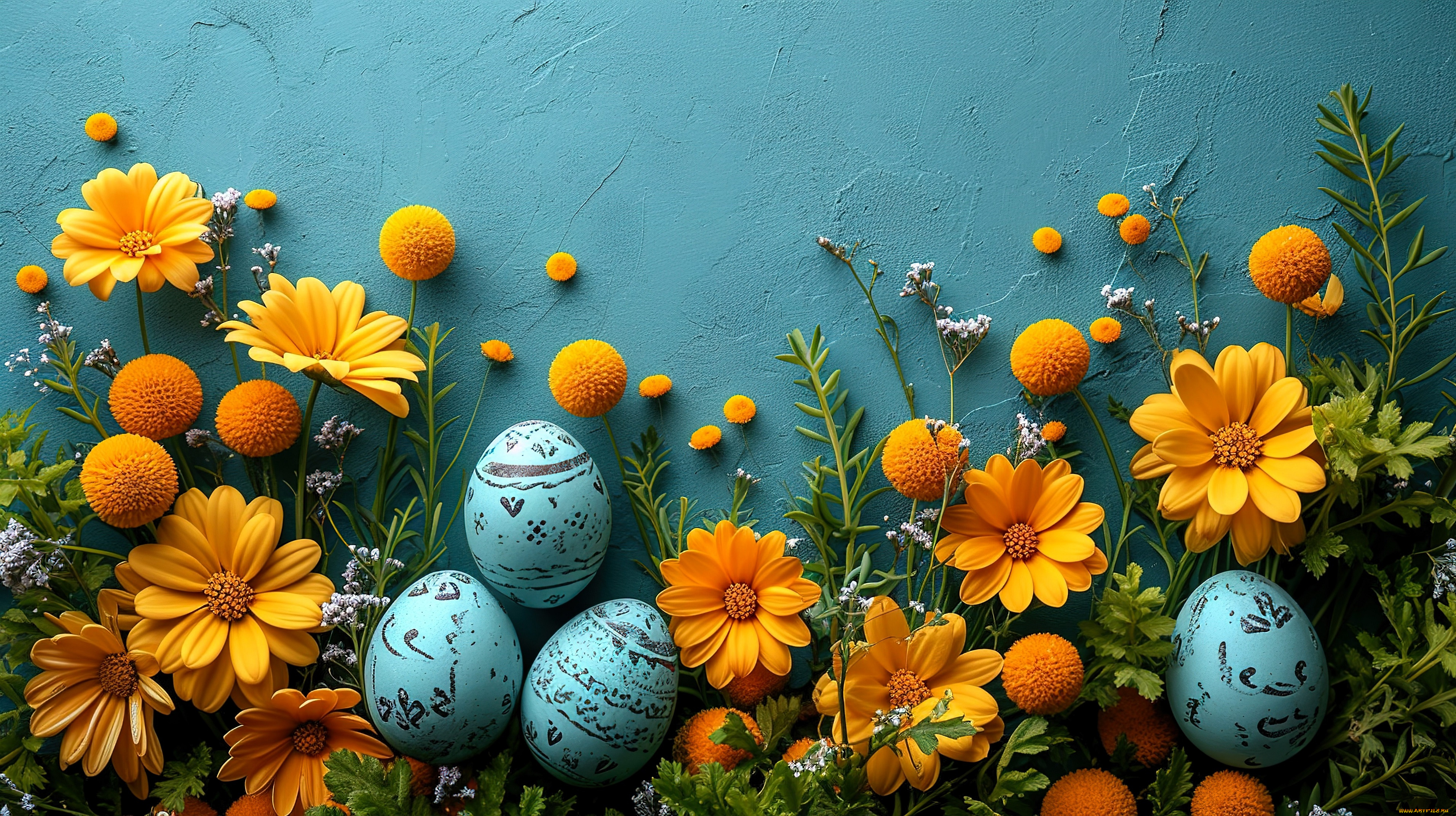 праздничные, пасха, цветы, яйца