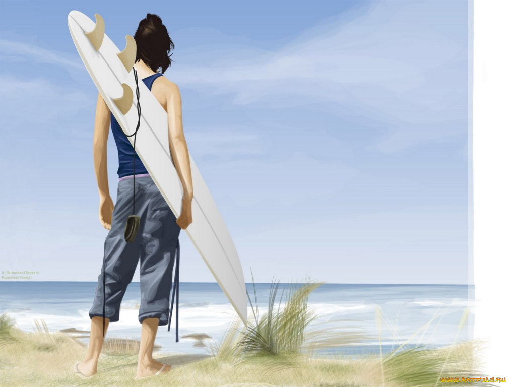 серфер, векторная, графика