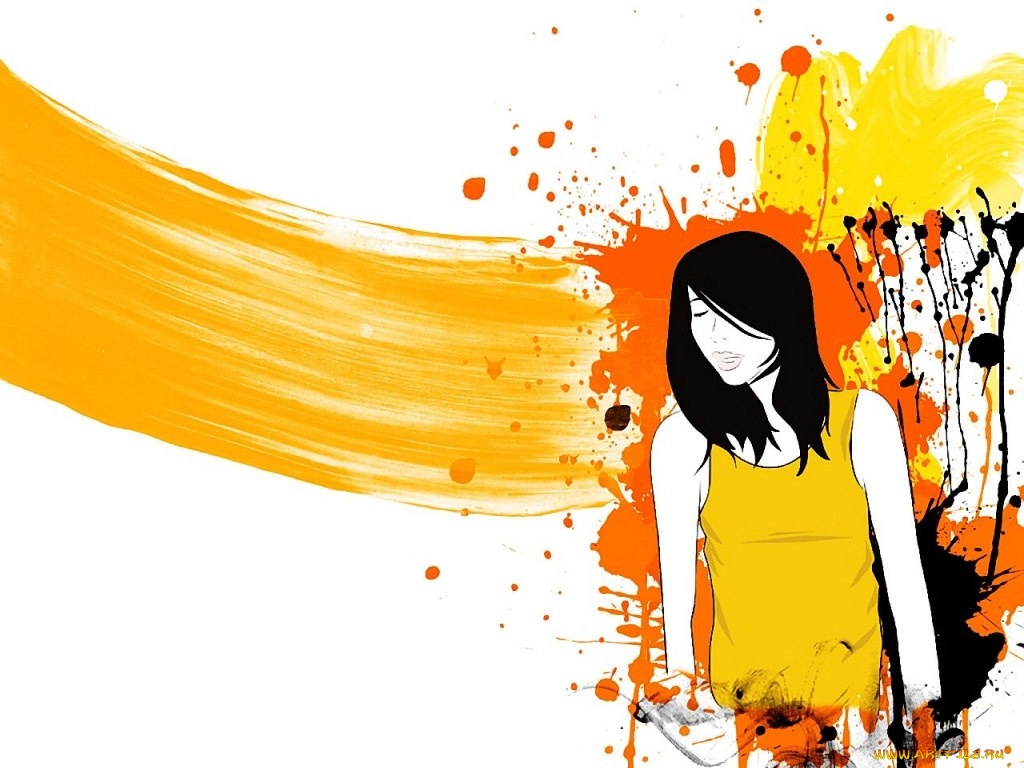 желтый, осень, векторная, графика