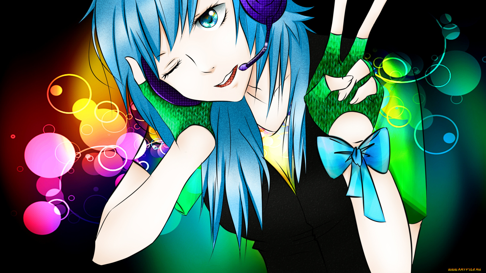 аниме, headphones, instrumental, арт, перс