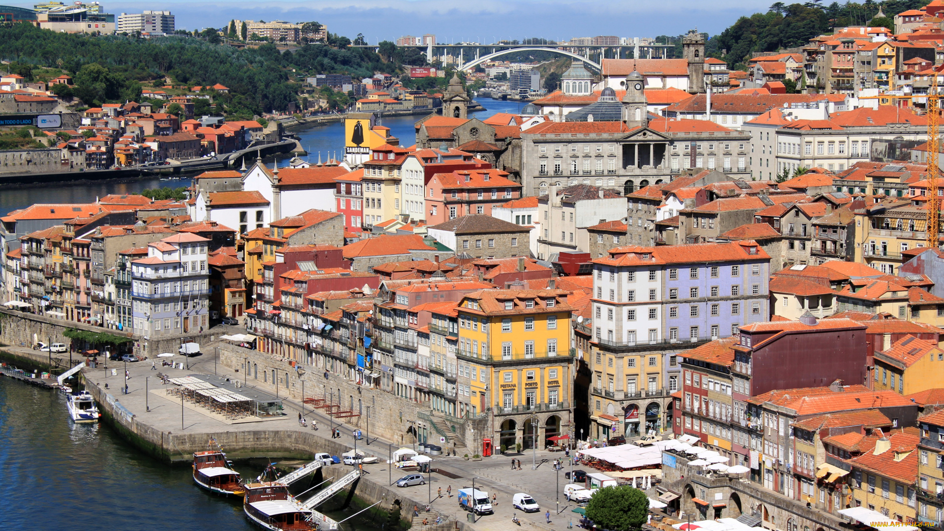 города, панорамы, порту, португалия