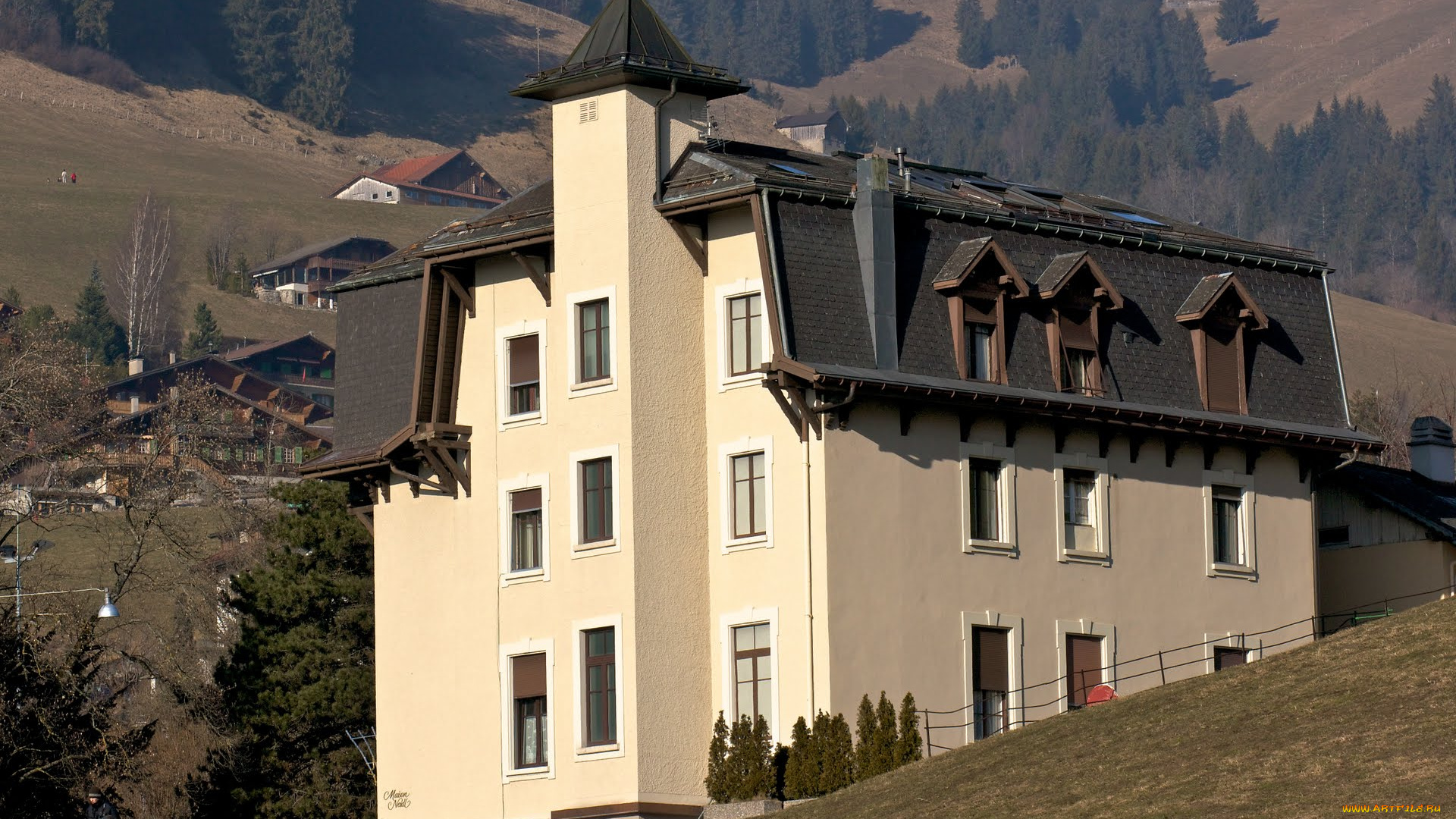 города, здания, дома, во, швейцария