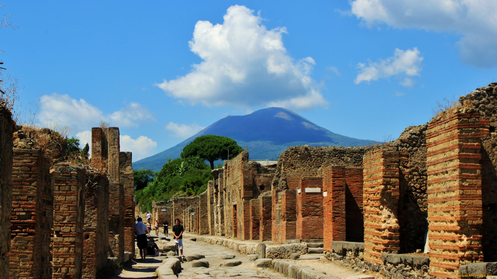 pompei, and, vesuvius, volcano, города, исторические, архитектурные, памятники, помпеи