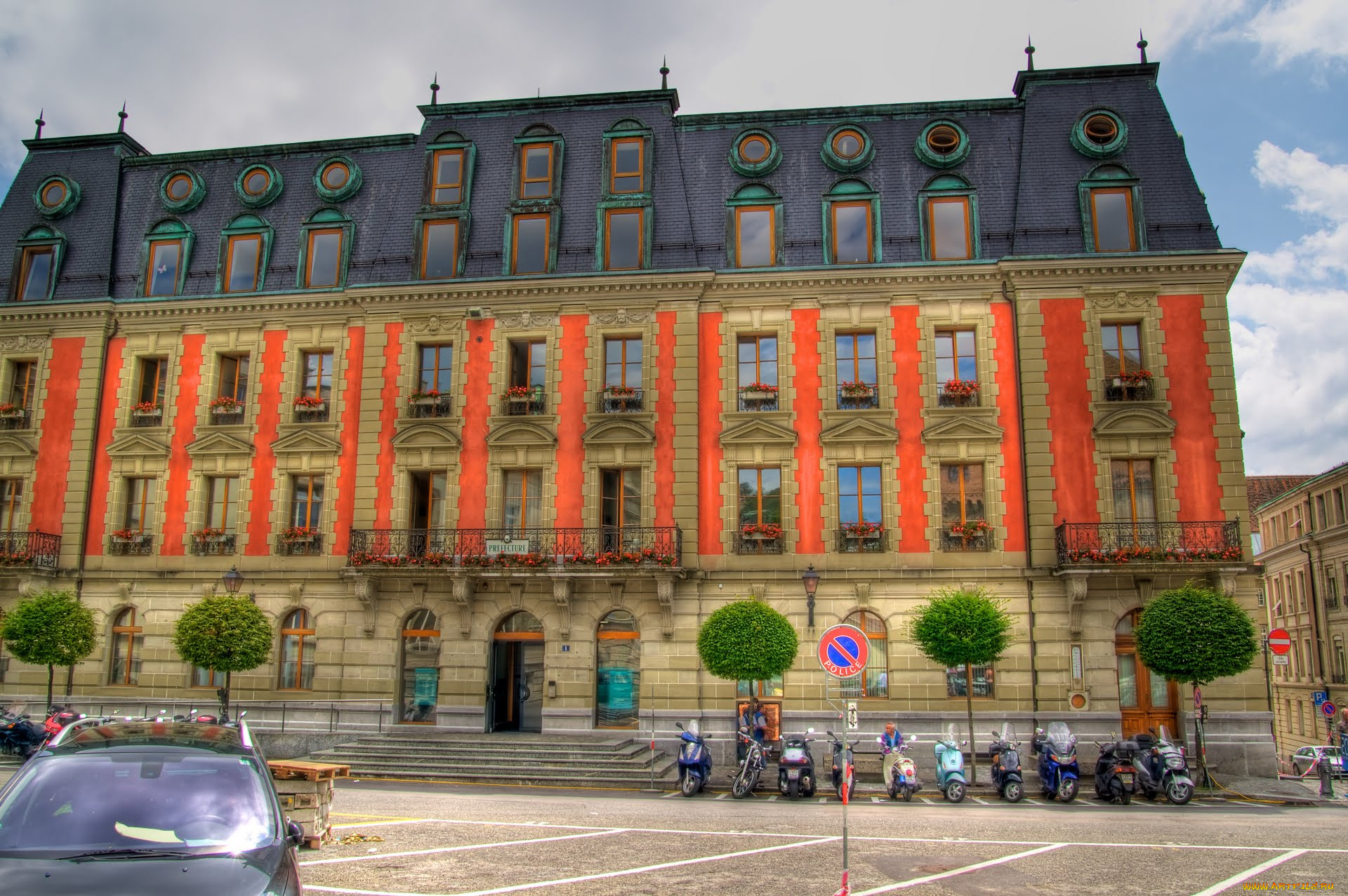 города, здания, дома, во, лозанна, швейцария