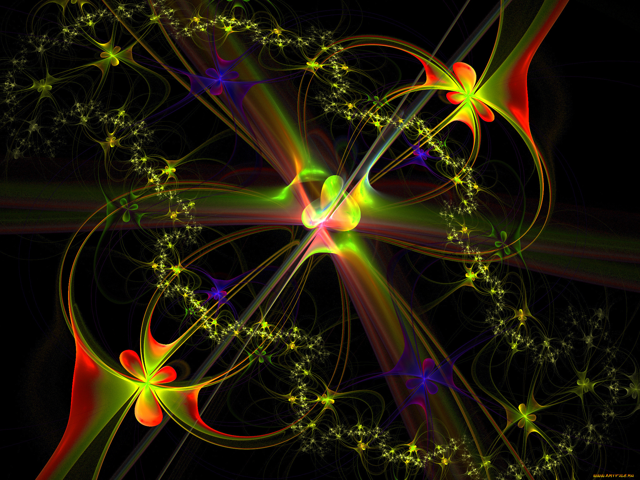 3д, графика, fractal, фракталы, узор, цвета, фон