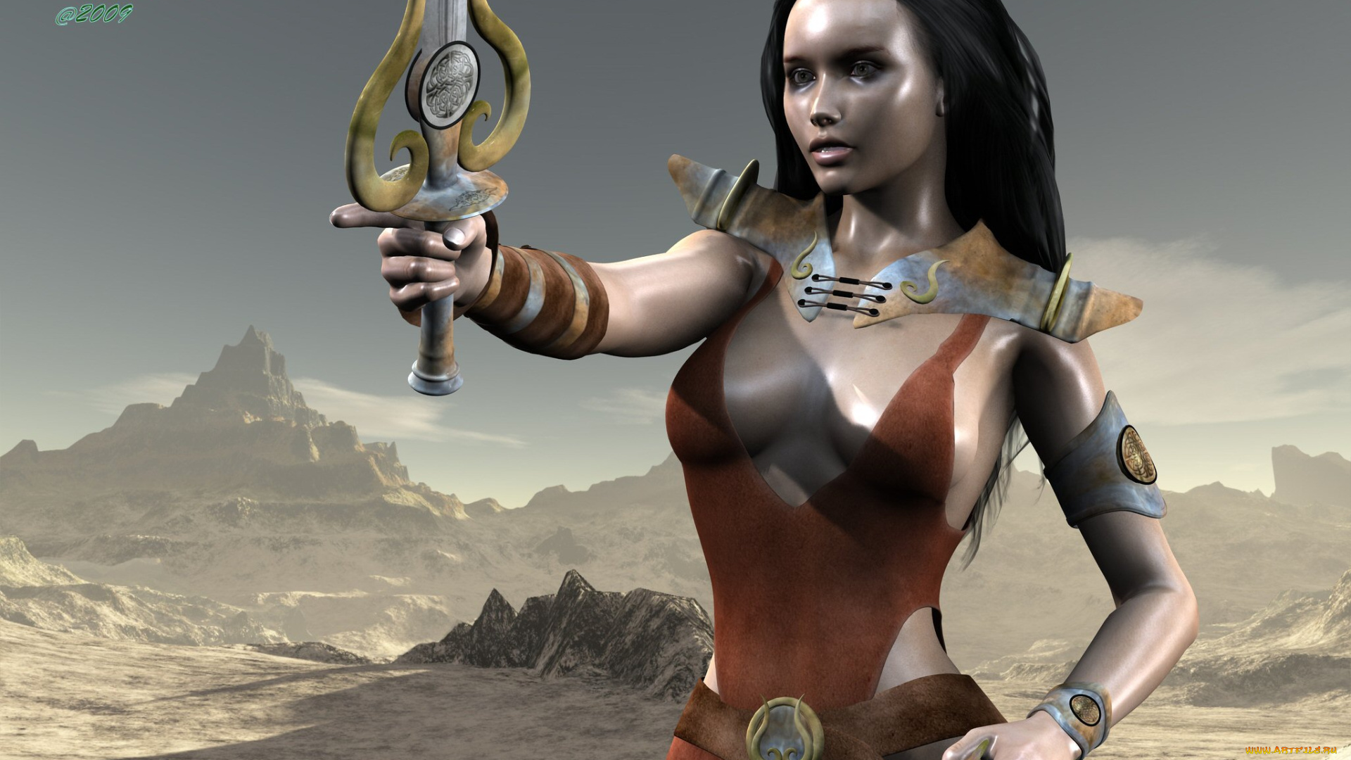 3д, графика, amazon, амазонки, меч, девушка