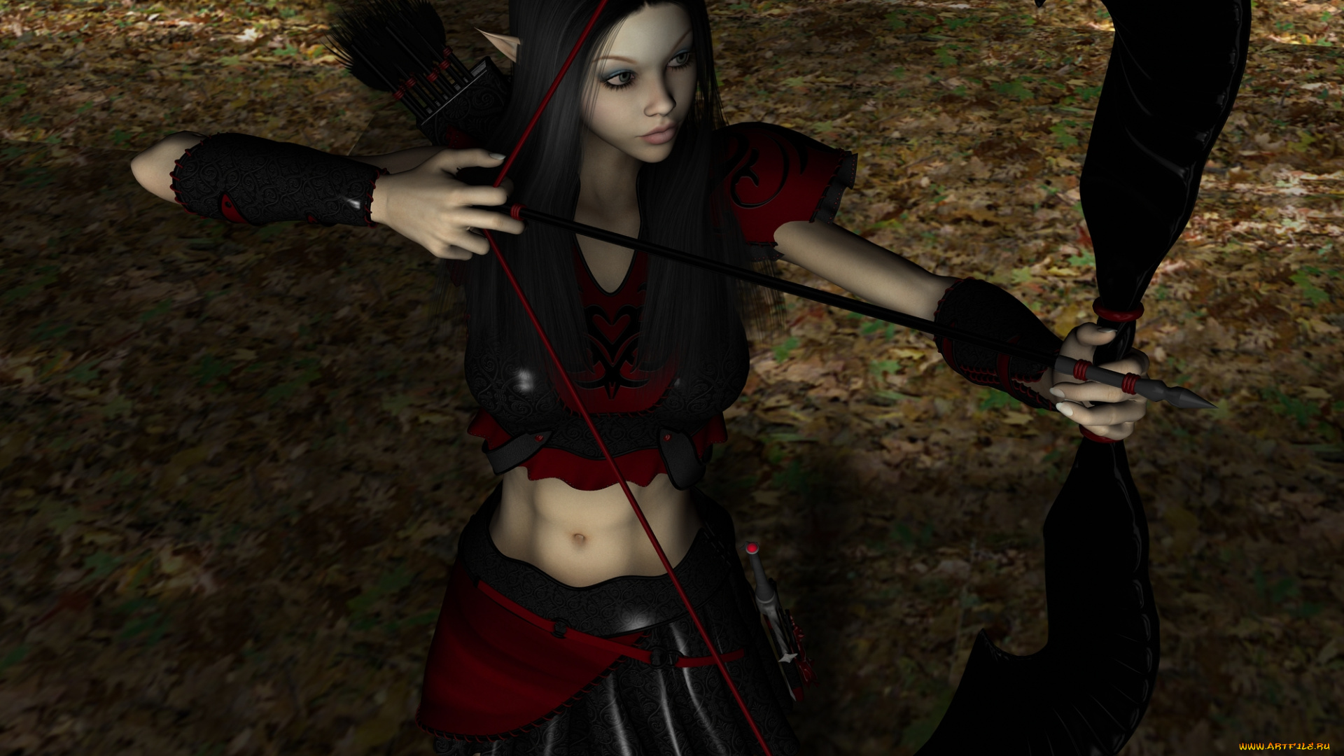 3д, графика, elves, эльфы, эльфиека, лес