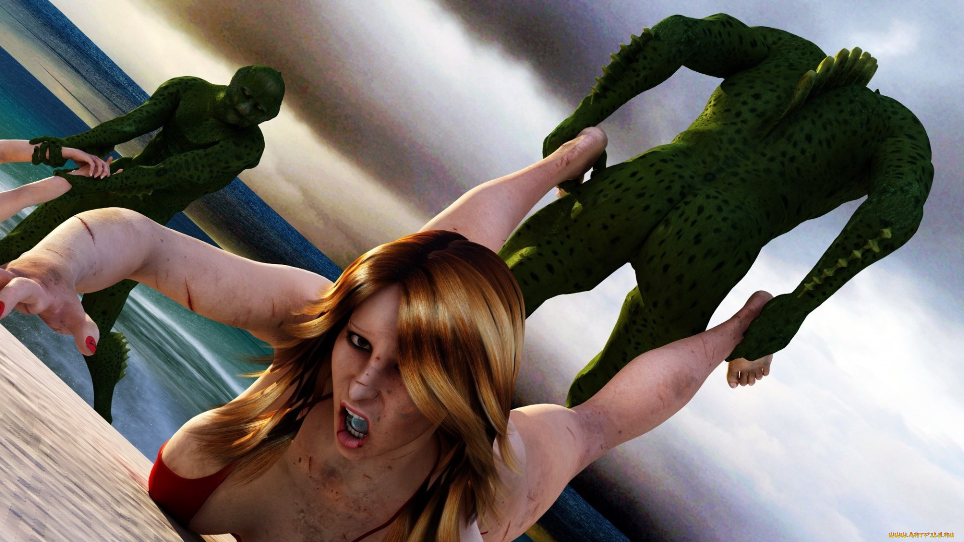 3д, графика, fantasy, фантазия, девушка, существа