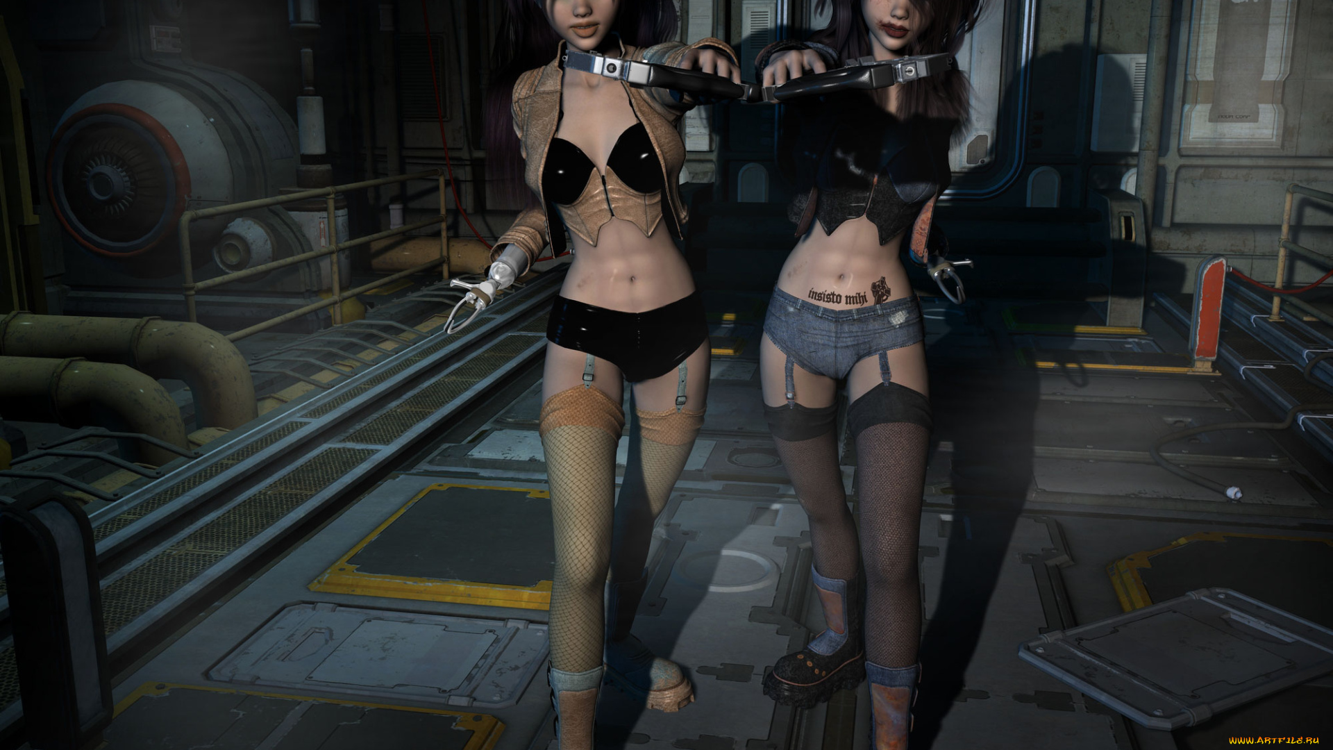 3д, графика, fantasy, фантазия, девушки, оружие