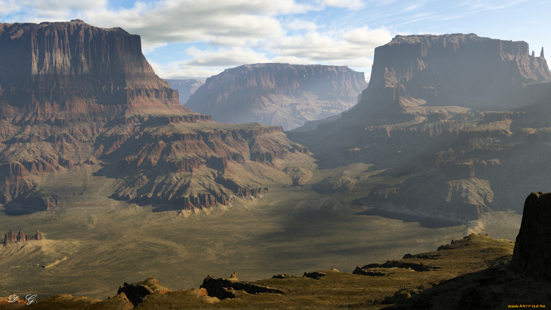 3д, графика, nature, landscape, природа, горы