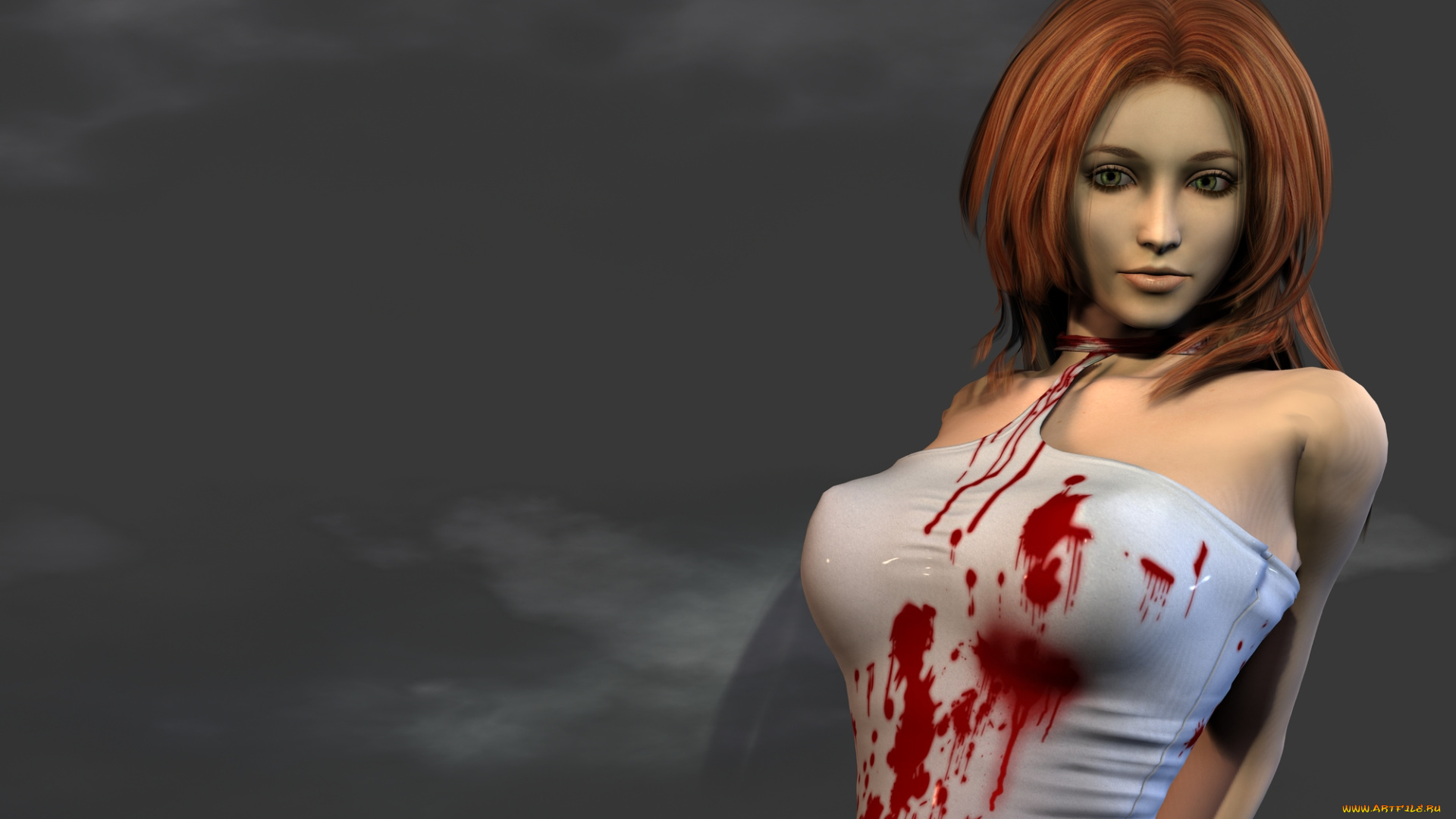 3д, графика, people, люди, девушка, кровь