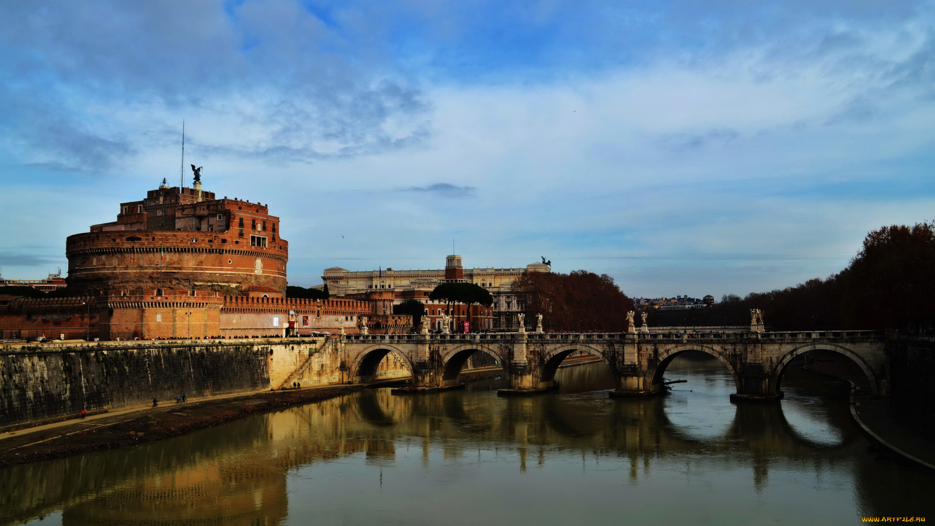 города, рим, ватикан, италия, река, тибр