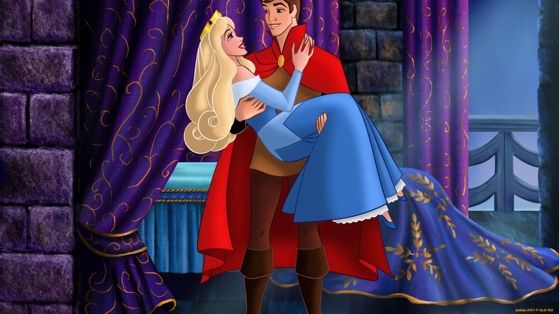 мультфильмы, sleeping, beauty, девушка, парень