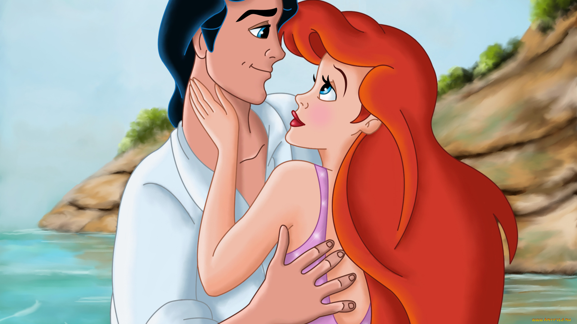 мультфильмы, the, little, mermaid, парень, русалка