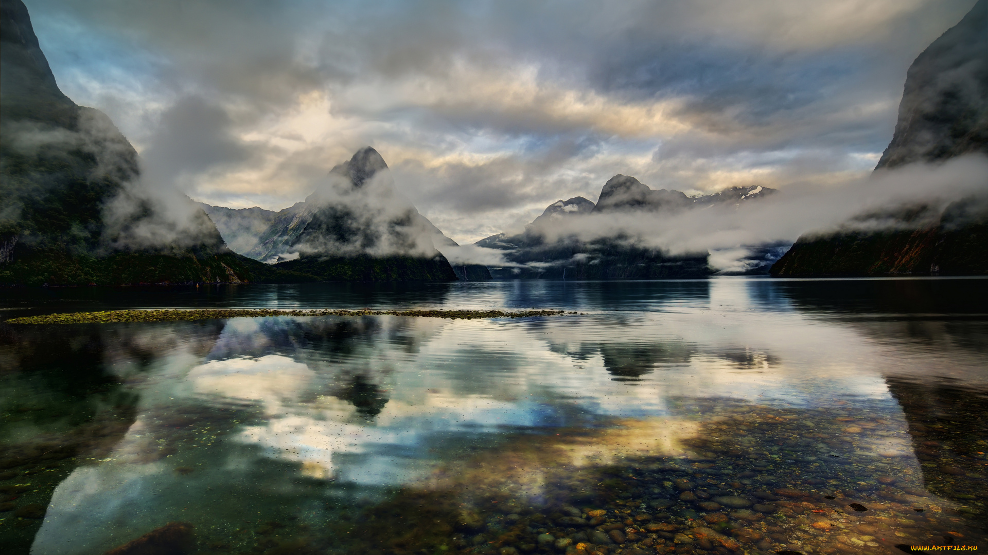 природа, реки, озера, новая, зеландия