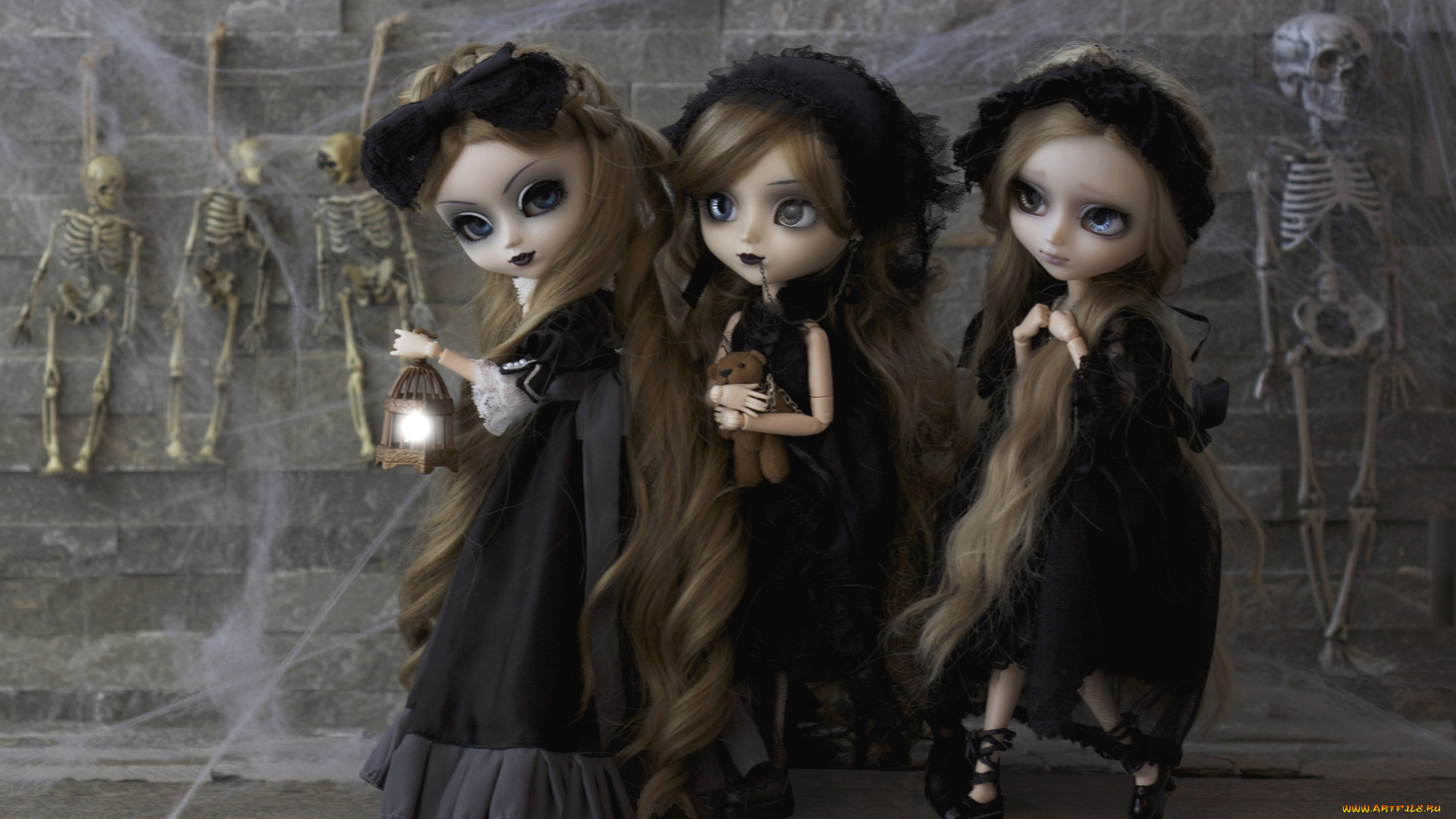 разное, игрушки, куклы, ведьмочки, скелеты