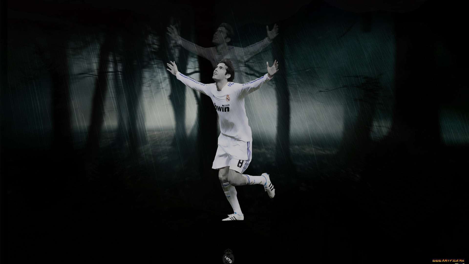 спорт, футбол, игрок, лес