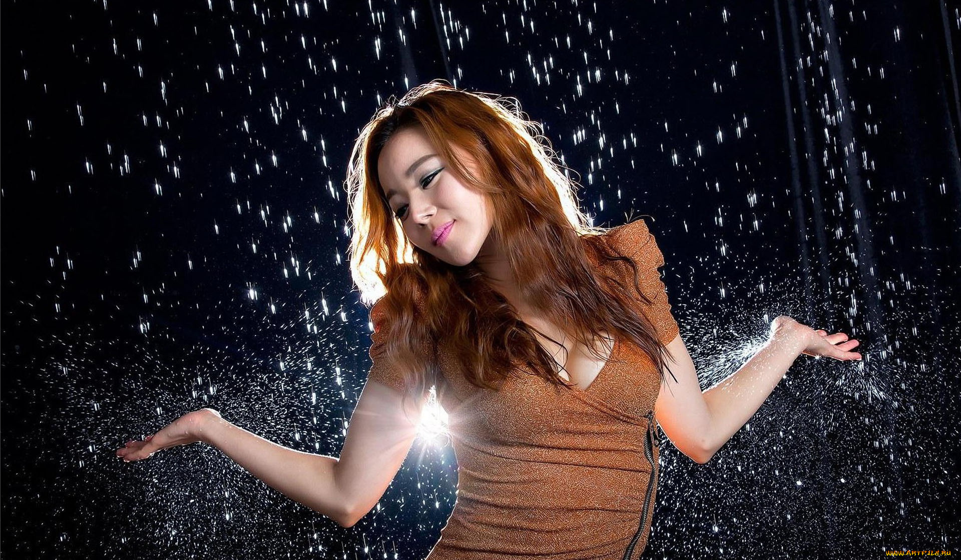 -Unsort, Азиатки, девушки, unsort, азиатки, дождь, фон