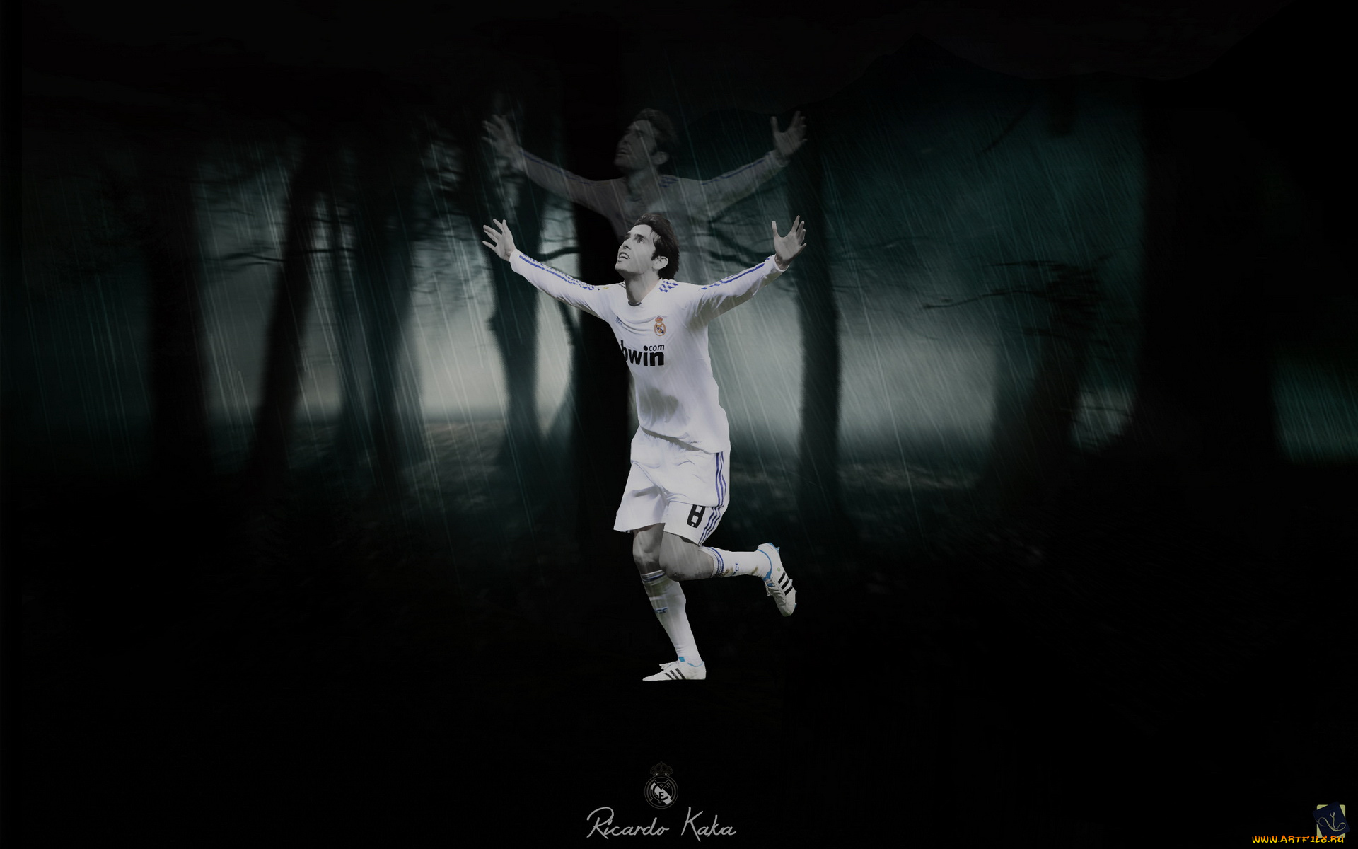 спорт, футбол, игрок, лес