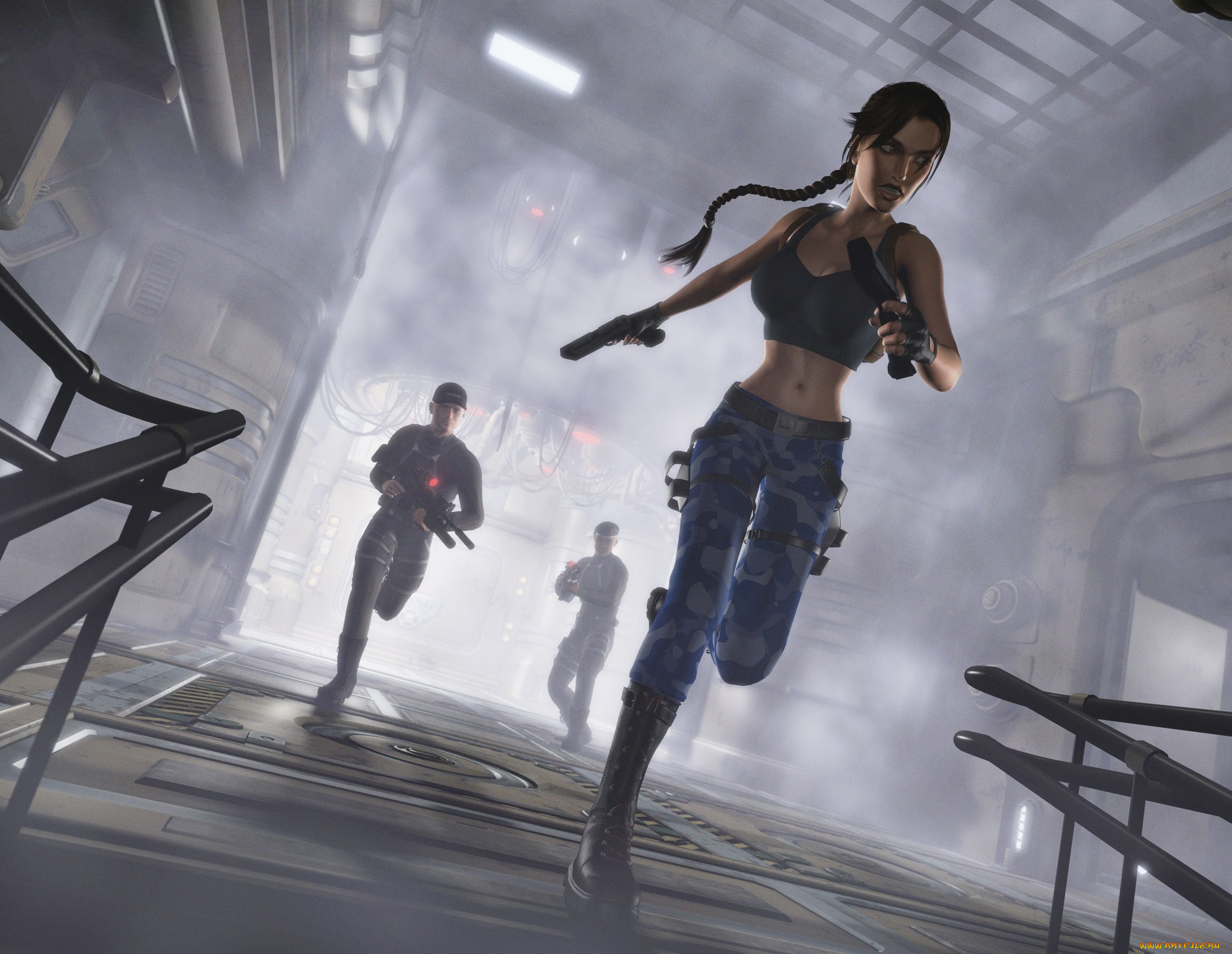 3д, графика, people, люди, девушка, оружие