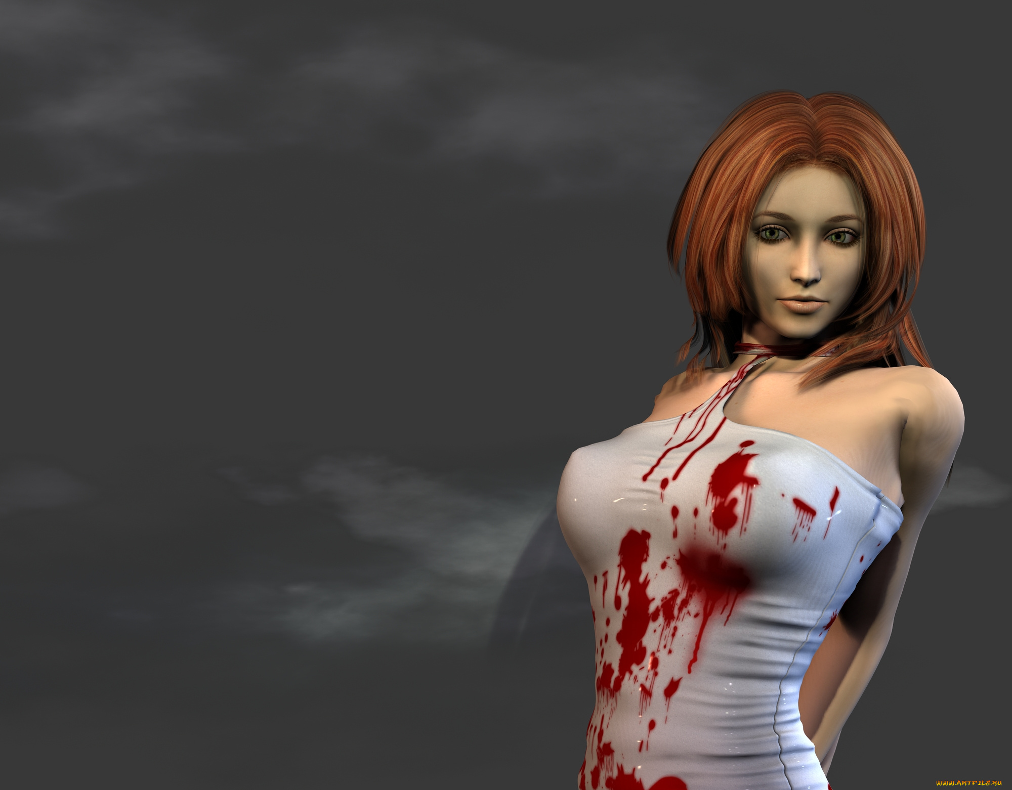 3д, графика, people, люди, девушка, кровь