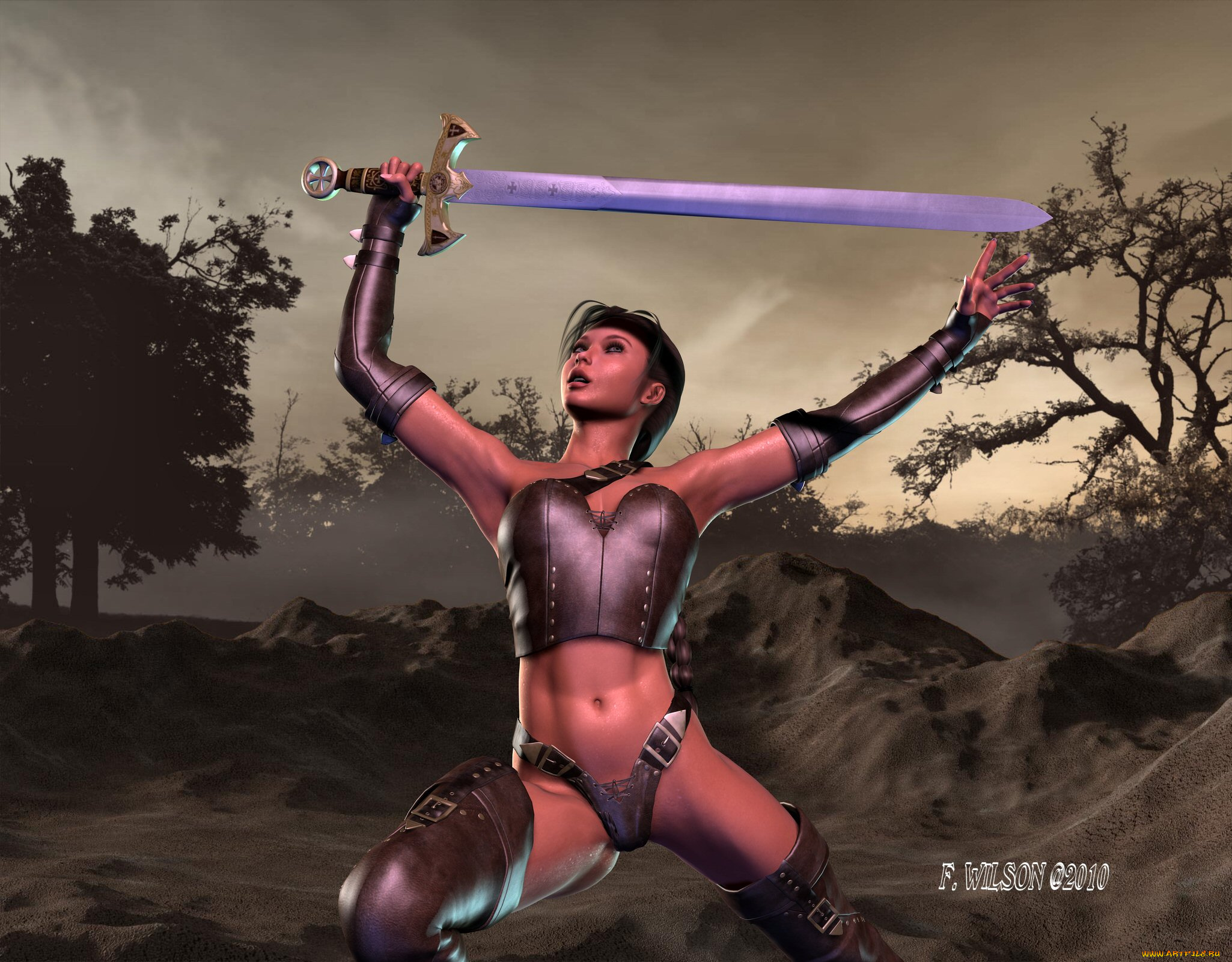 3д, графика, amazon, амазонки, девушка, меч