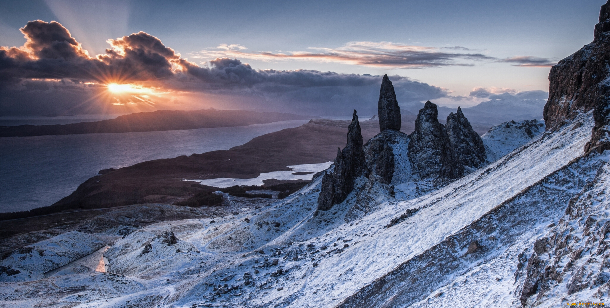 old, man, of, storr, scotland, природа, восходы, закаты, шотландия, the, озеро, пейзаж, закат