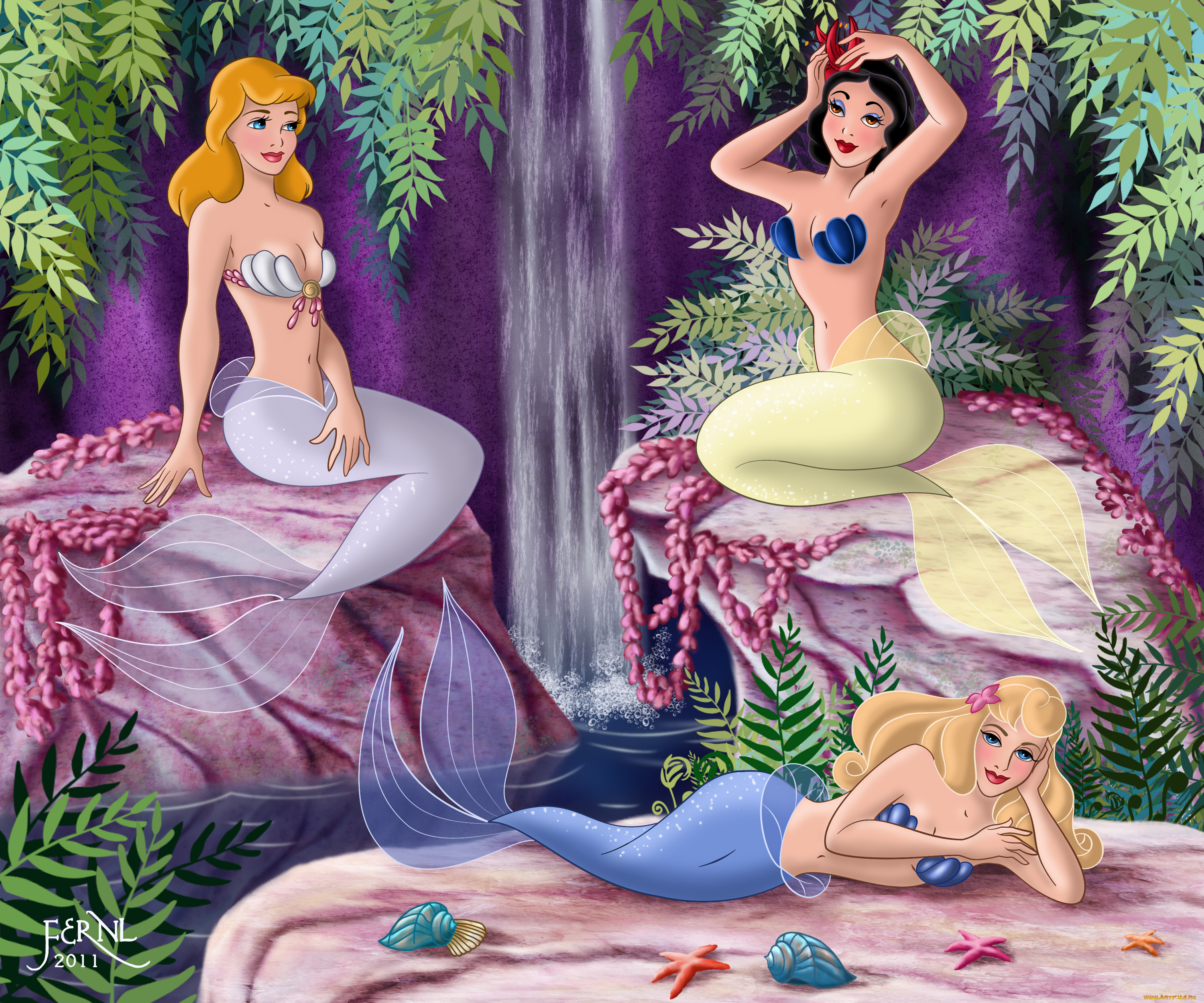 мультфильмы, disney`s, princess, русалки