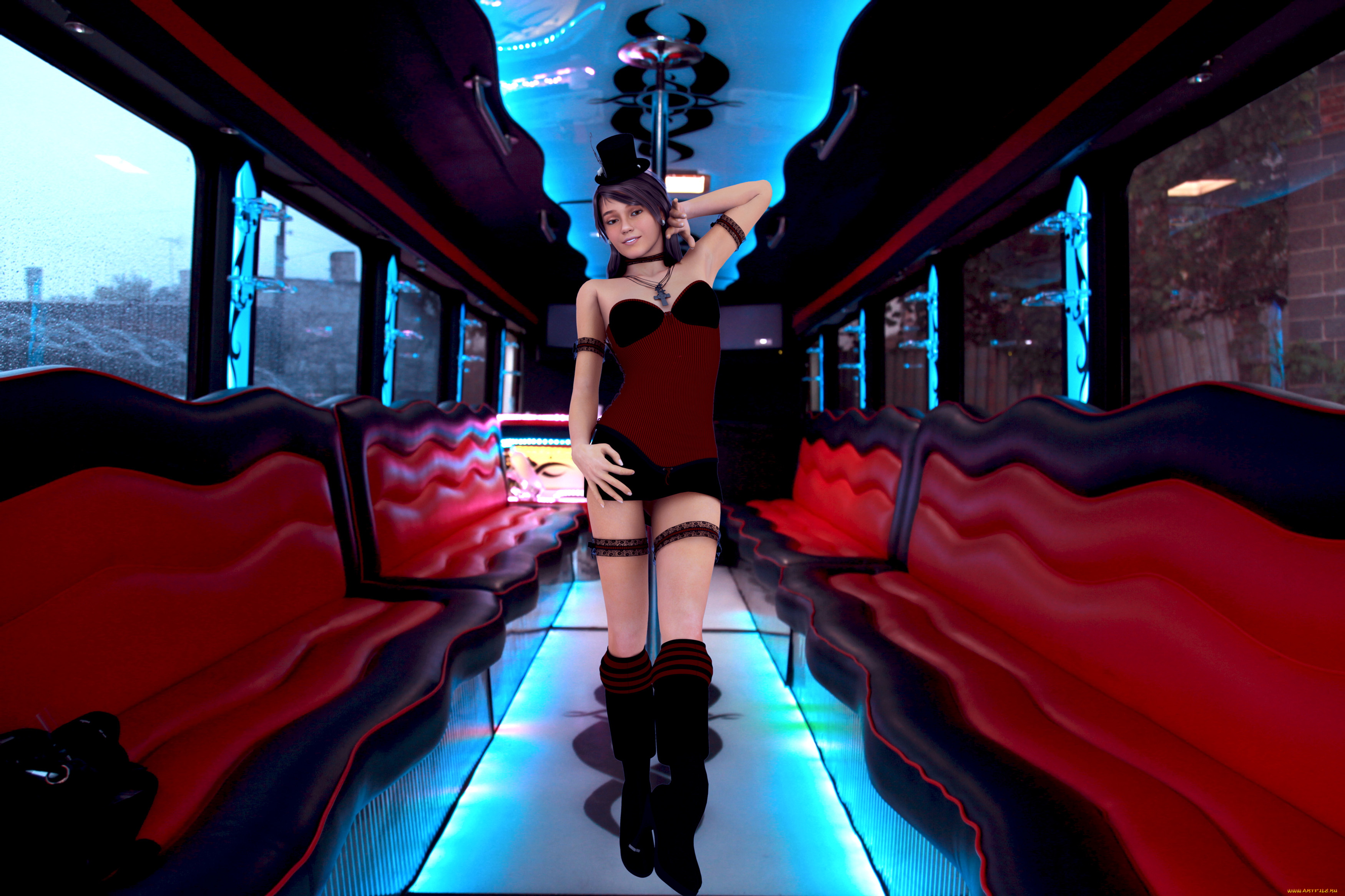 3д, графика, people, люди, диван, вагон, шляпа, сапоги