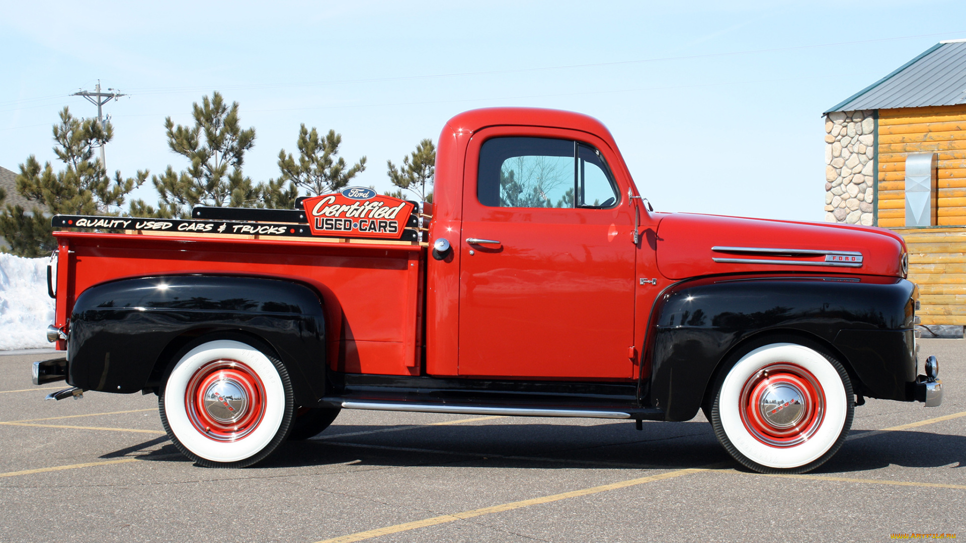 автомобили, ford, красный, pickup, f-1