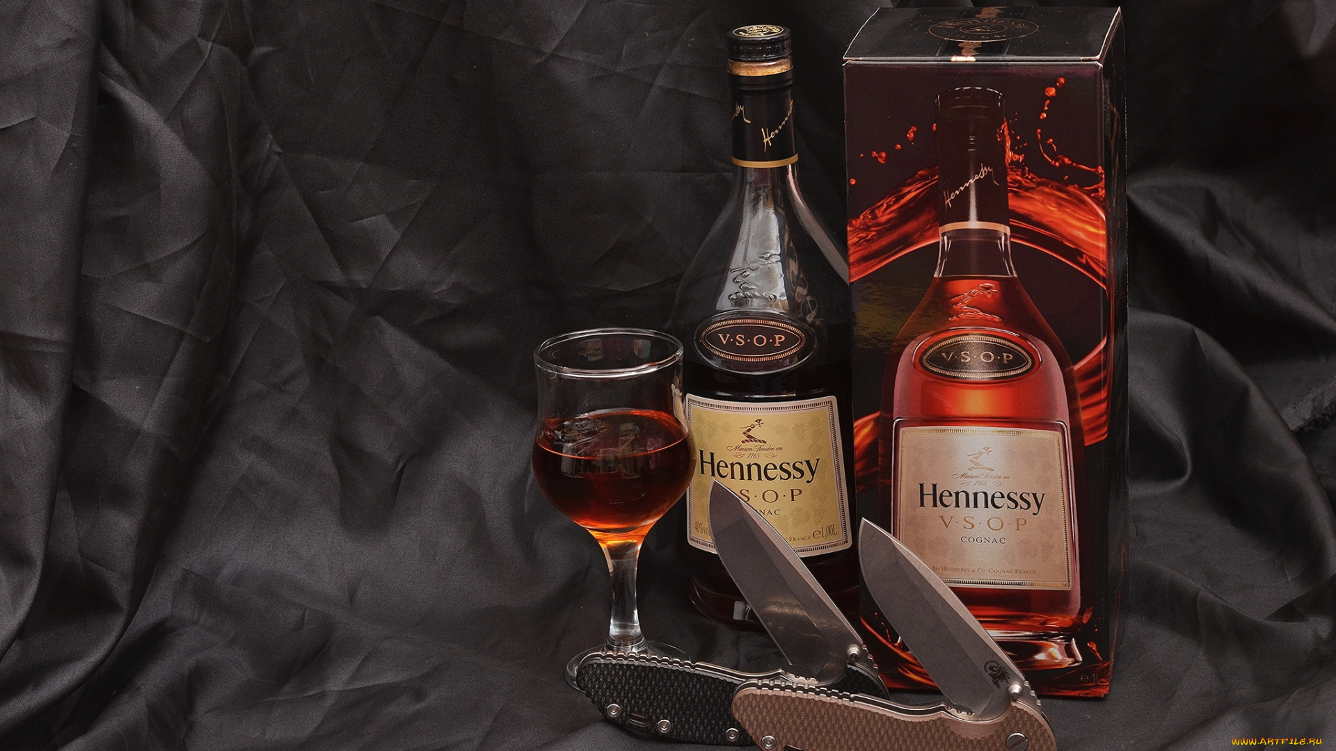 бренды, hennesy, бокал, ножи