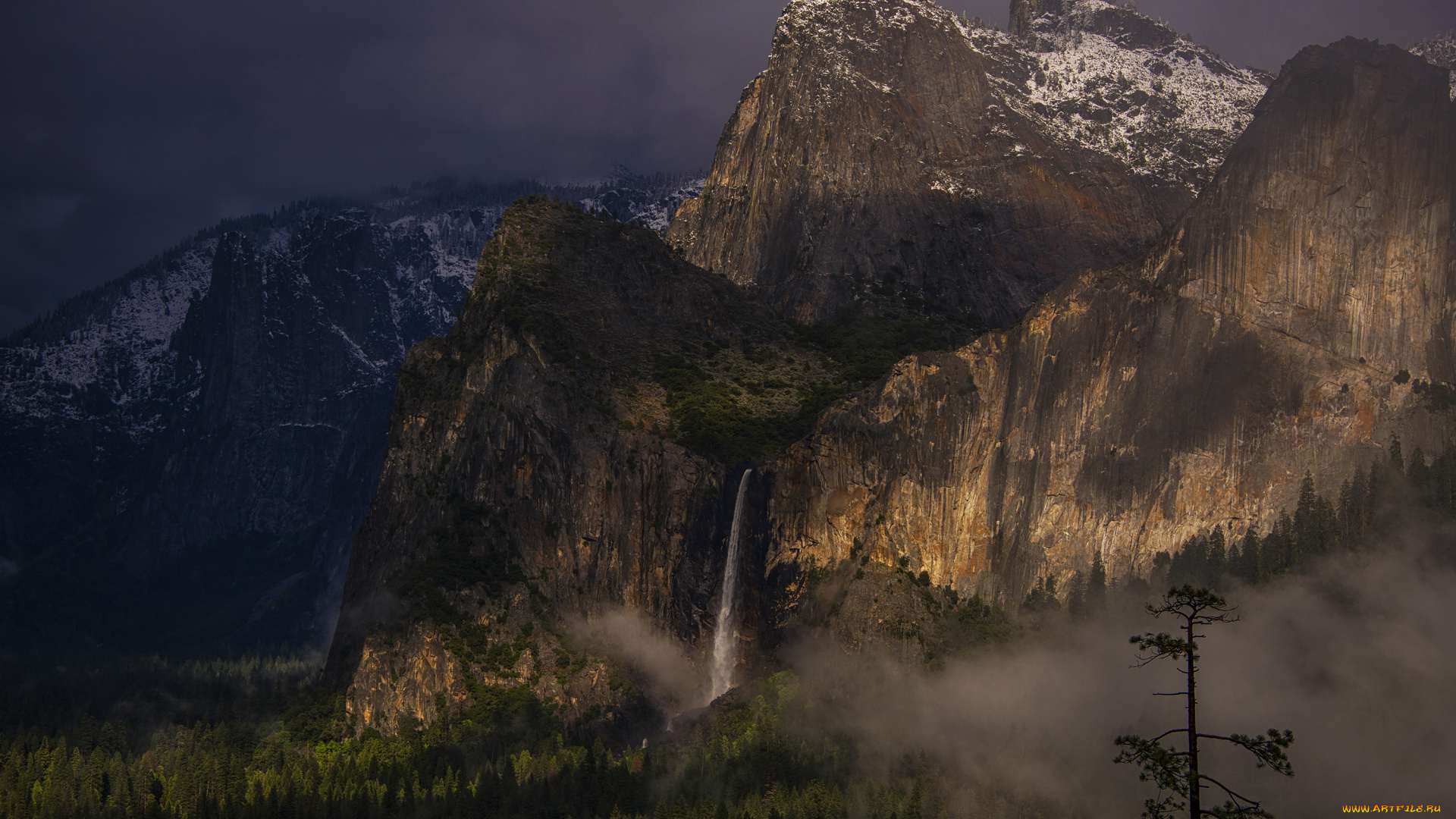 природа, горы, национальный, парк, америка, сша