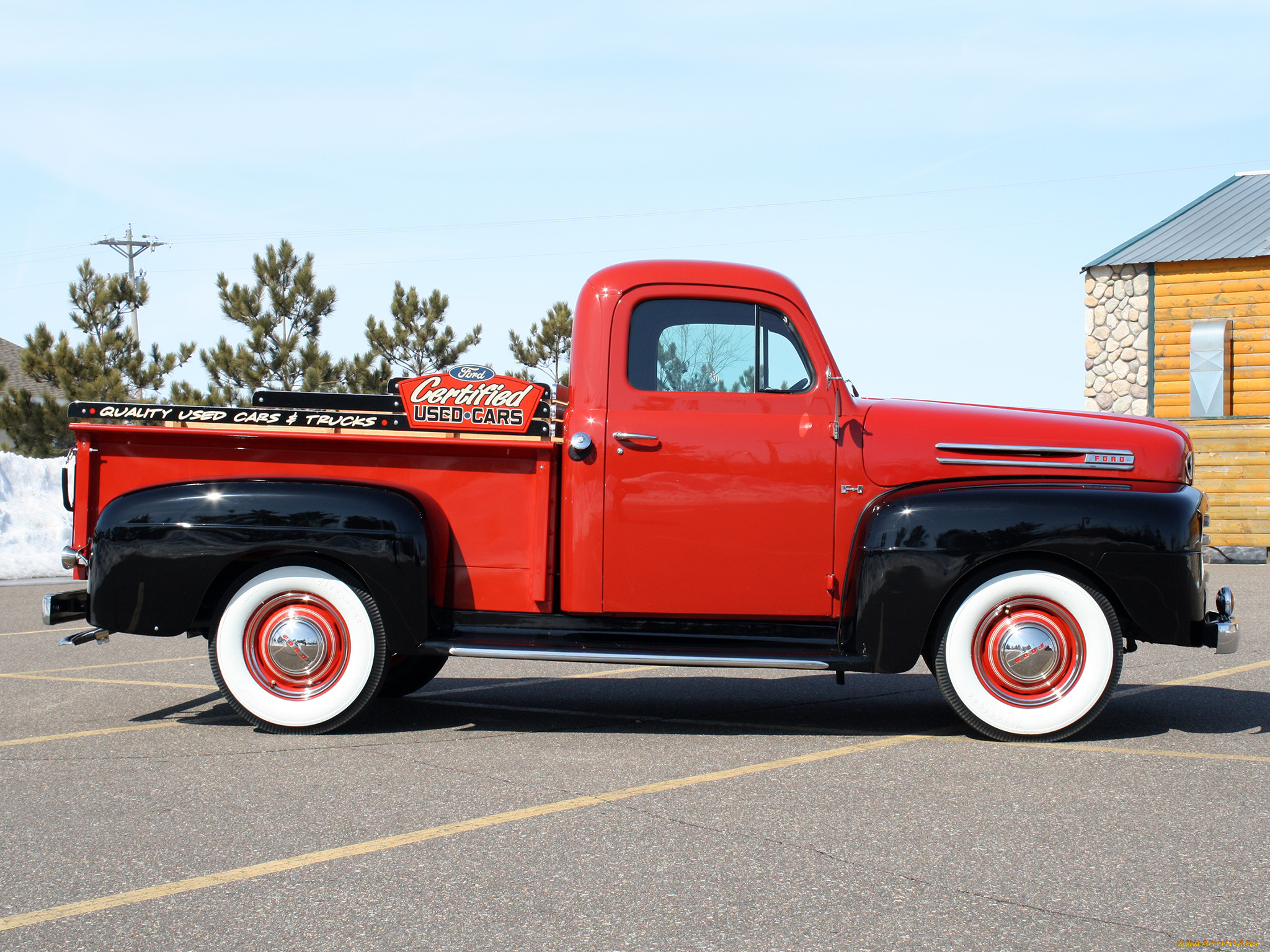 автомобили, ford, красный, pickup, f-1